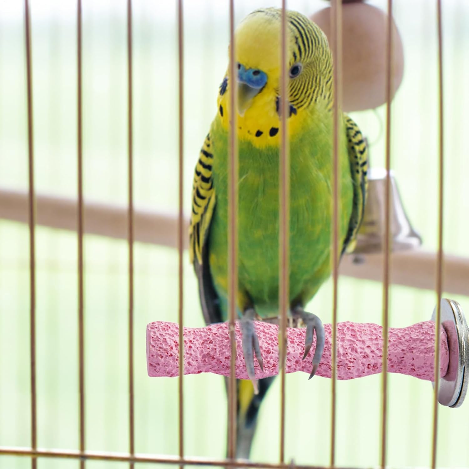 Parrot Stick Stand - Natural Mineral Grinding Stop, Bird Calcium Mouse Stone, Chew Toy for Beak Exercise | Occano, Cockatiel, Conures, Lorikeets, Parakeets, Cage Mount Pet Play Accessories image number 1