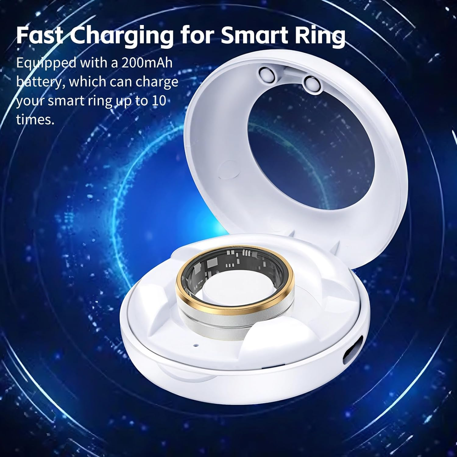 Smart Ring Charging Case, Magnetic Charging Compartment, Compact Box, Portable Charger for Colmi R02 R06 R11M R8 Fitness Ring with Magnetic Charging Port image number 5