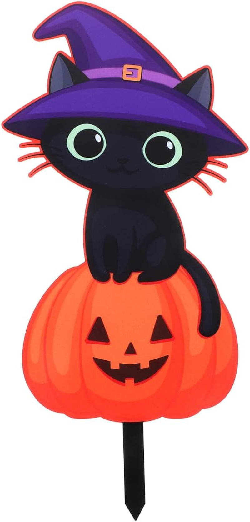 ORFOFE Halloween Garden Cat Stake Outdoor Sign Acrylic Halloween Decorations Home and Garden Double-Sided Printing Festive image number 3