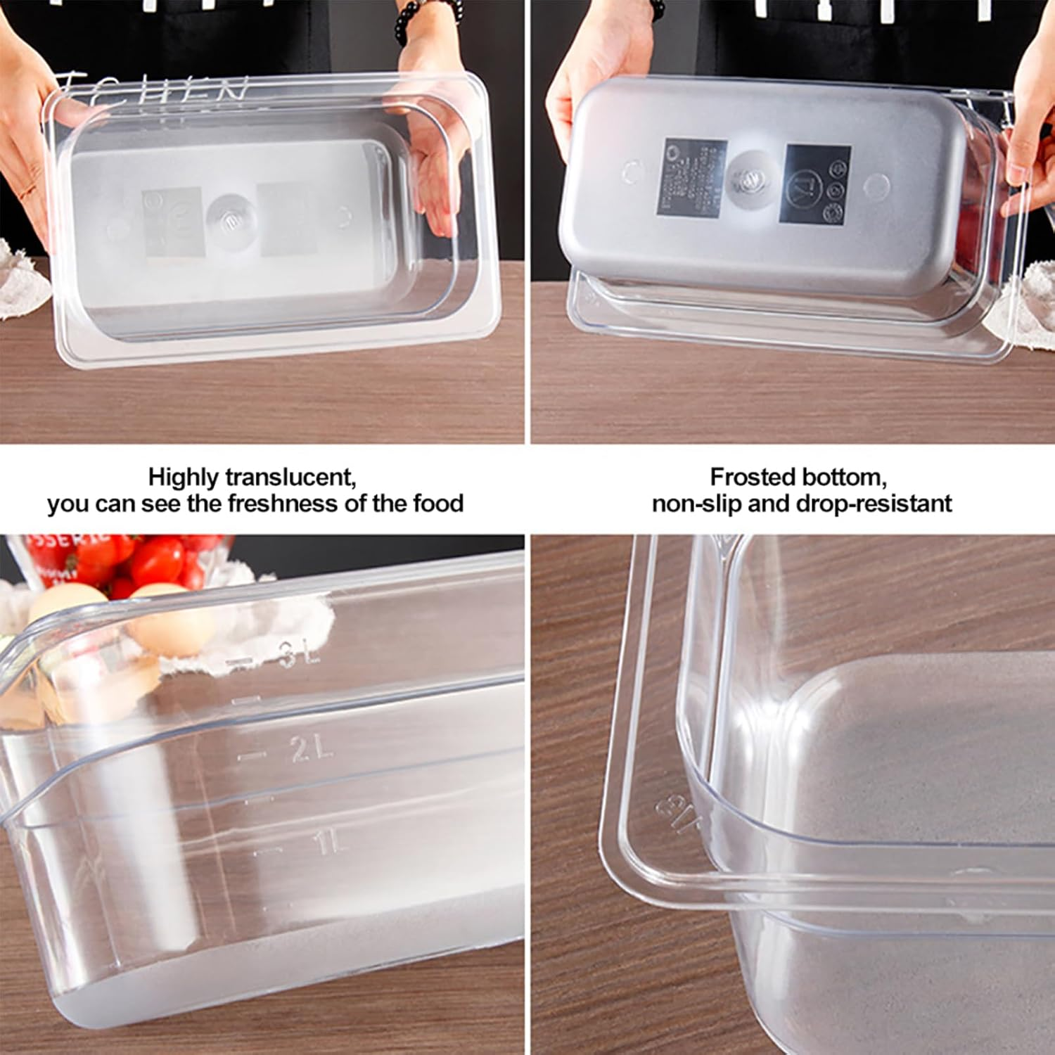 Sous Vide Container with Lid 6L, and Stainless-Steel Sous Vide Rack Compatible with Most Sous Vide Cookers (6L) (6L) image number 3