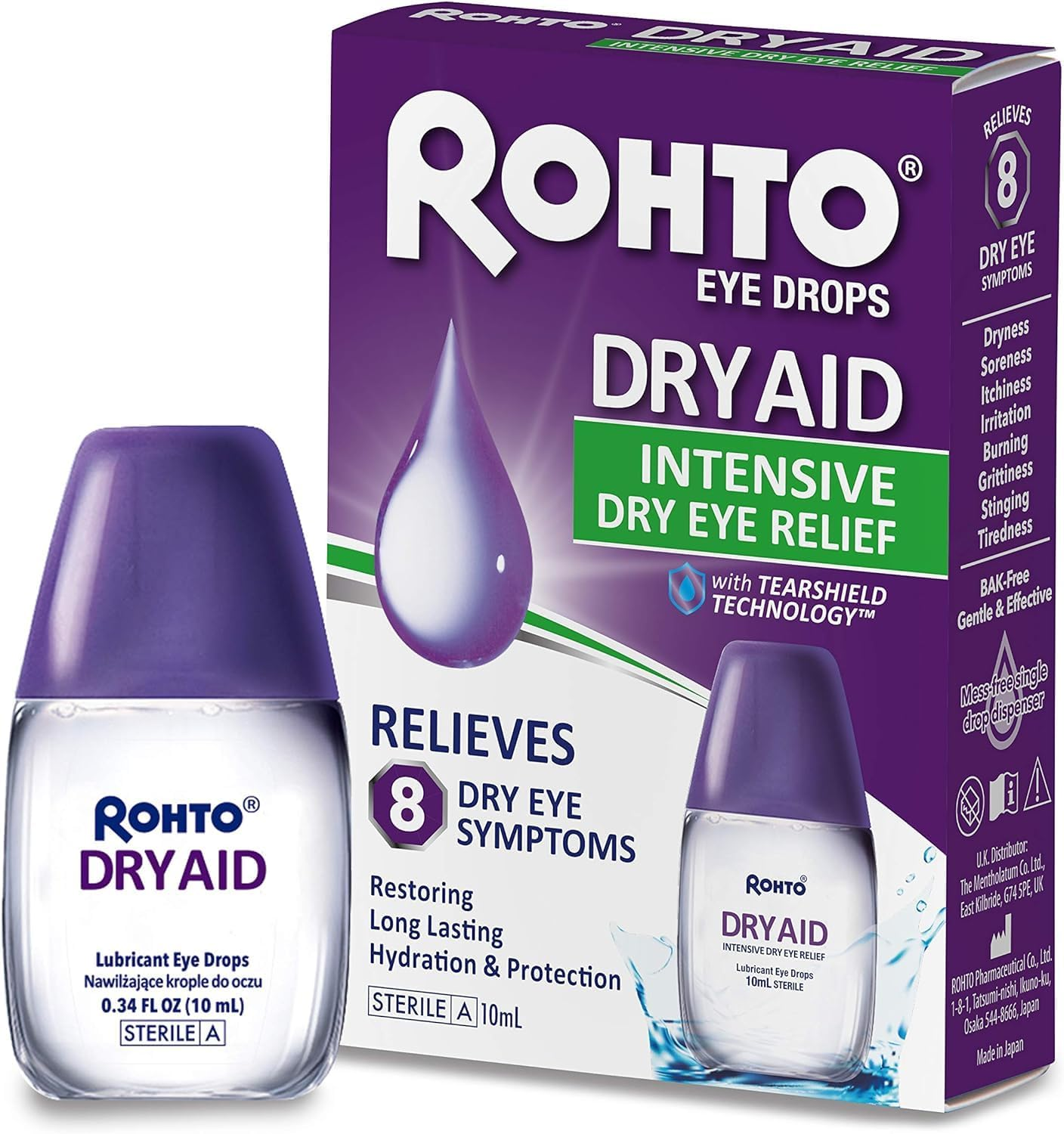 Rohto Dry Aid Intensive Dry Eye Relief Lubricant Eye Drops 10Ml image number 5