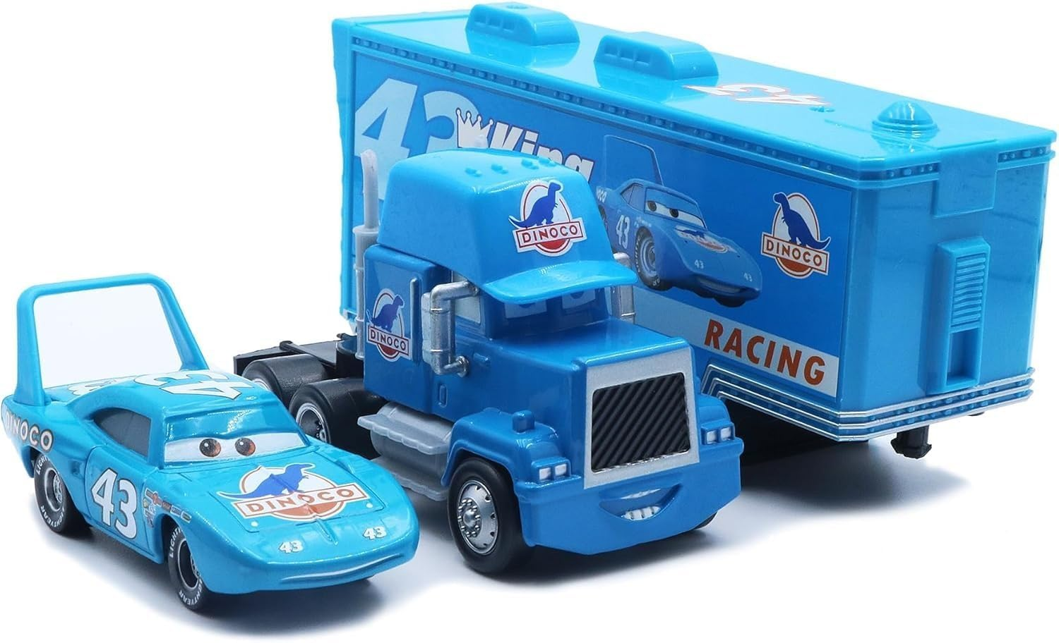 Wltk Movie Cars 2 3 Hauler Mack Truck NO.43 & Strip Weathers Racer Speed 2PCS Vehicles ， Mcqueen Jackson Storm Cruz Ramirez Vehicles