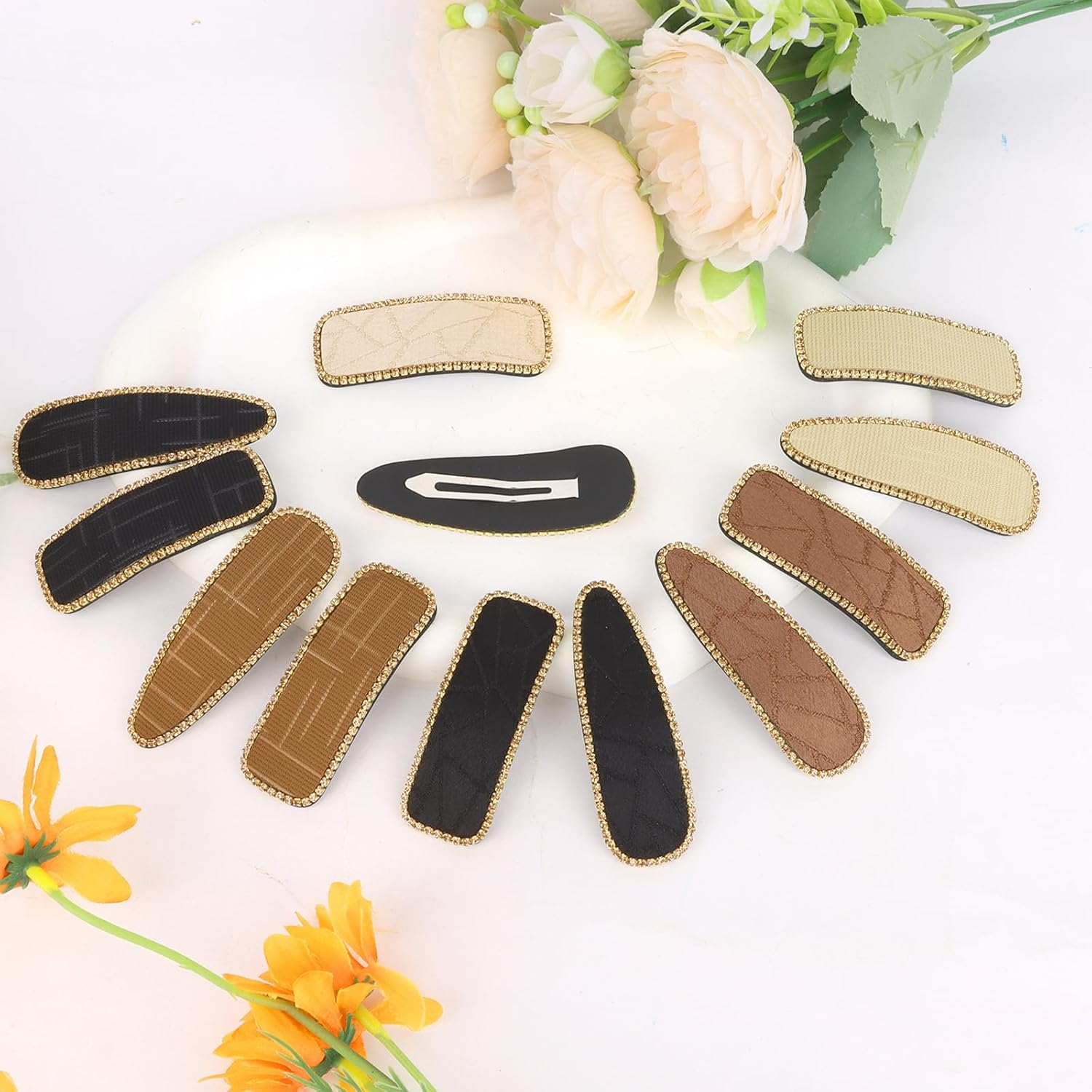 Srotmirw Women'S Hair Clips, Pack of 12 Hair Accessories for Women in Brown Series for Women and Girls in Daily Life image number 3
