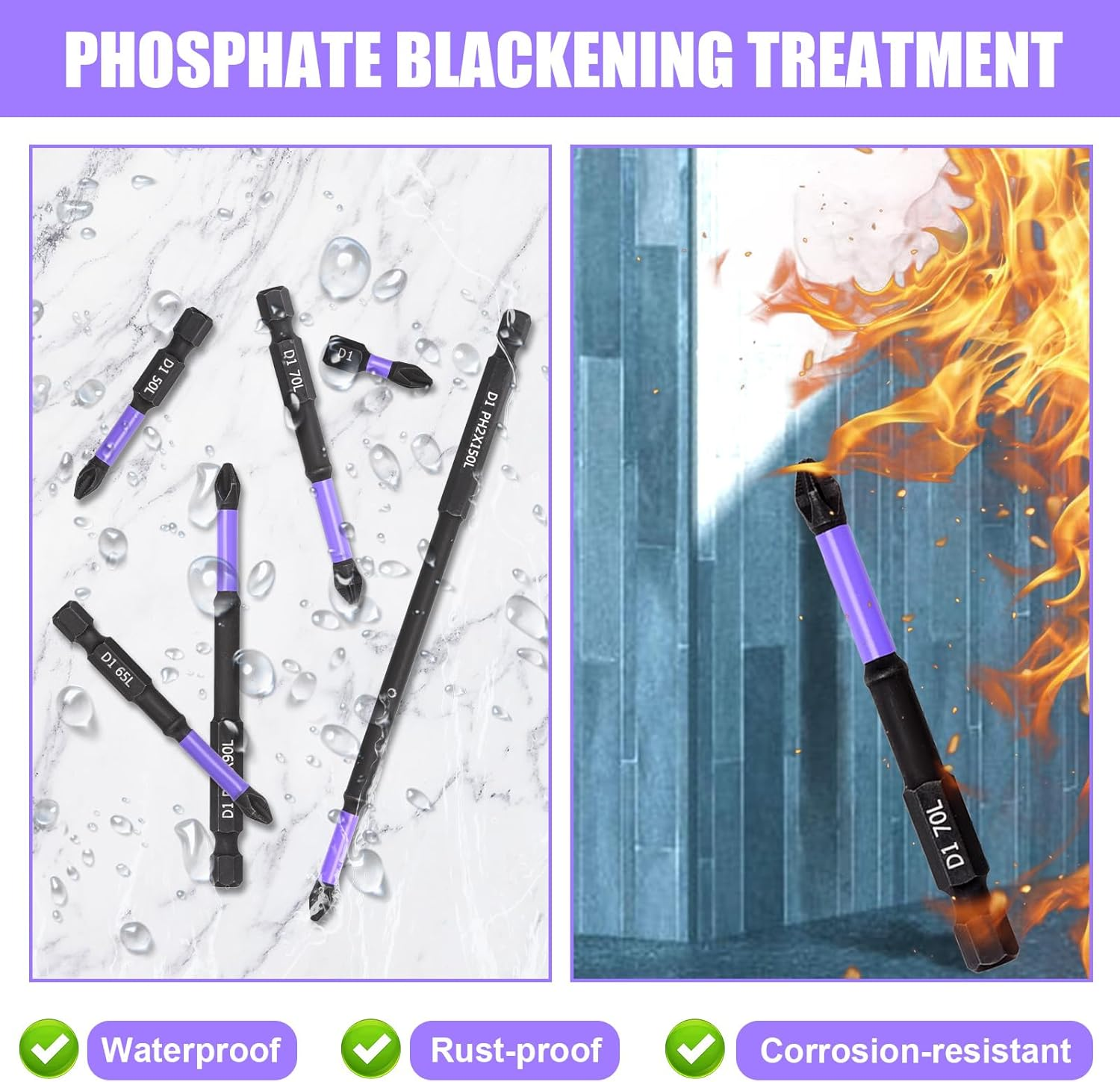 6 Pieces Upgraded High Hardness and Strong, Magnetic Bits D1 Magnetic Drills Non-Slip Impact Resistance Phillips Screwdriver Bit with Phillips Set for Electric Impact Drill Hand Drill image number 1