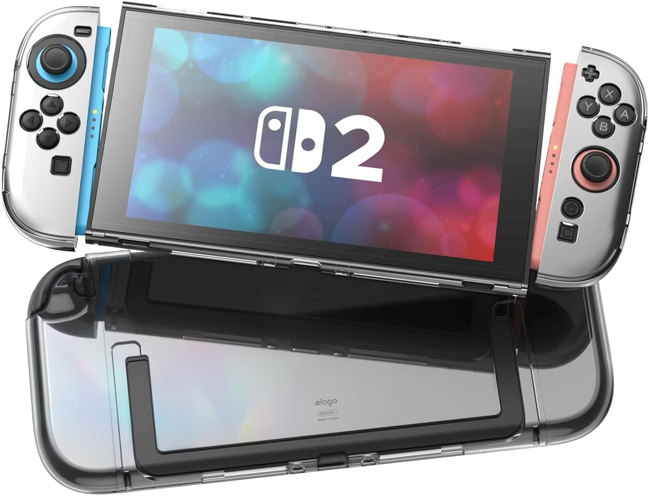 Elago Clear PC Case Compatible with Nintendo Switch 2, Hard PC Shell Cover, Shock Resistant, Full Body Protection, Comfortable Grip, Anti-Scratch (Transparent) image number 6