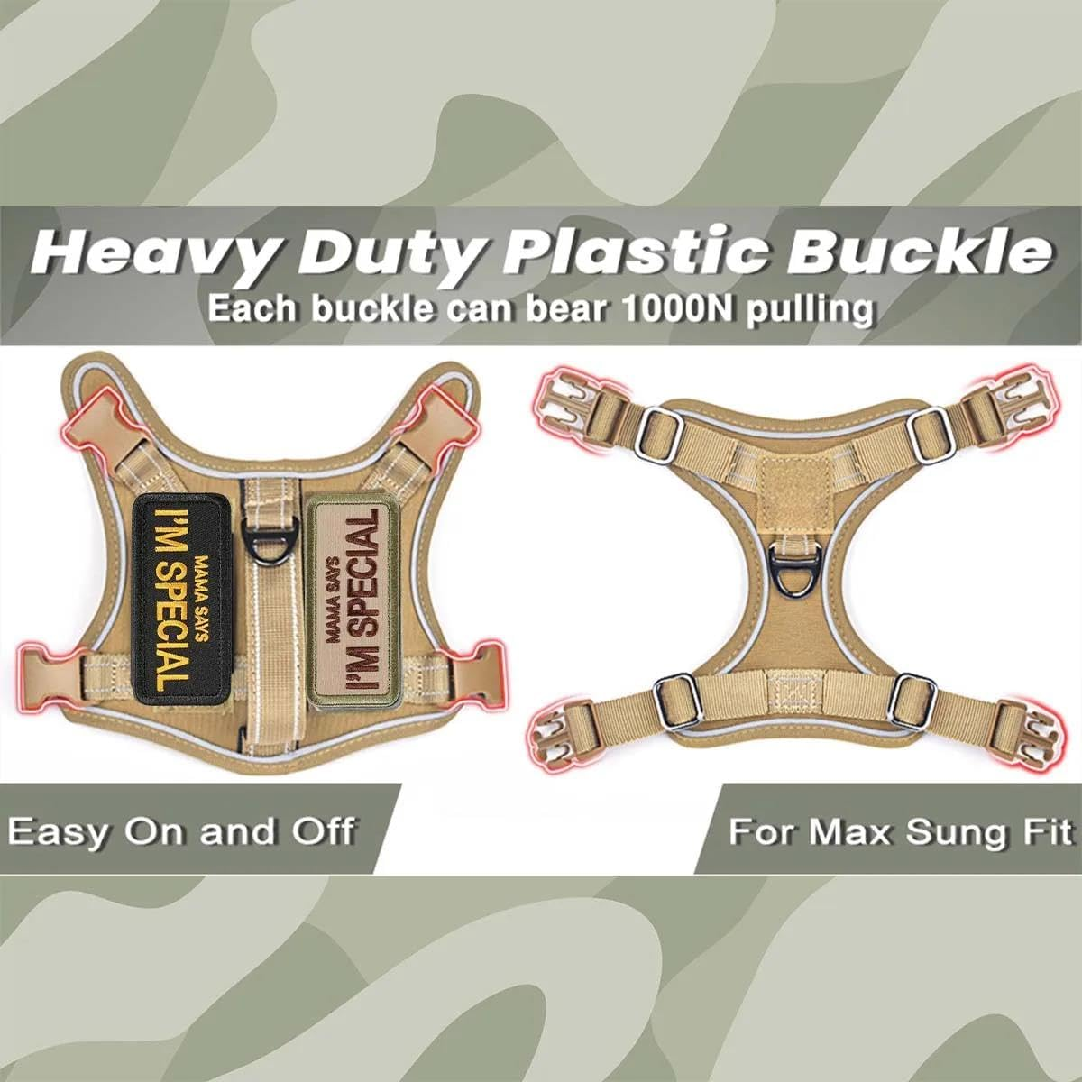 Military Tactical Dog Harness Small Dog Durable Nylon Dog Harness with Handle Adjustable Dog Harness Outdoor Dog Camping Hunting Training Harness,A,Xs