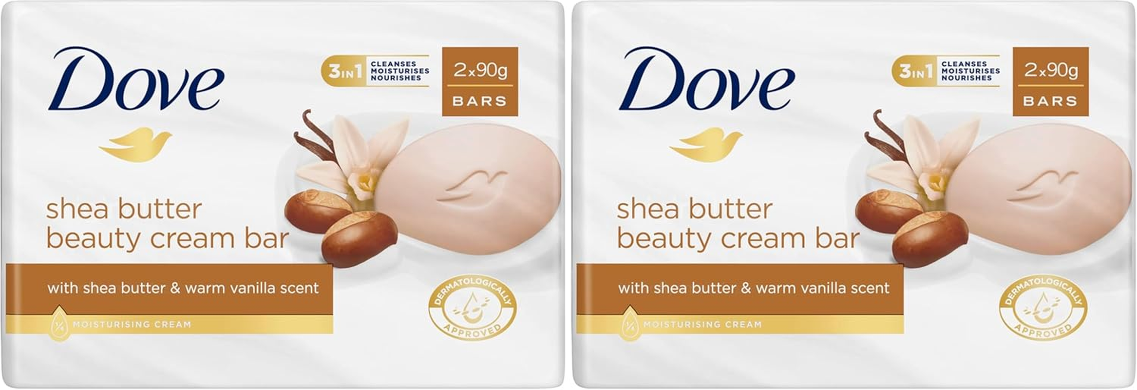 Dove Shea Butter Beauty Cream Bar 2 X 90 G (Pack of 2) image number 1