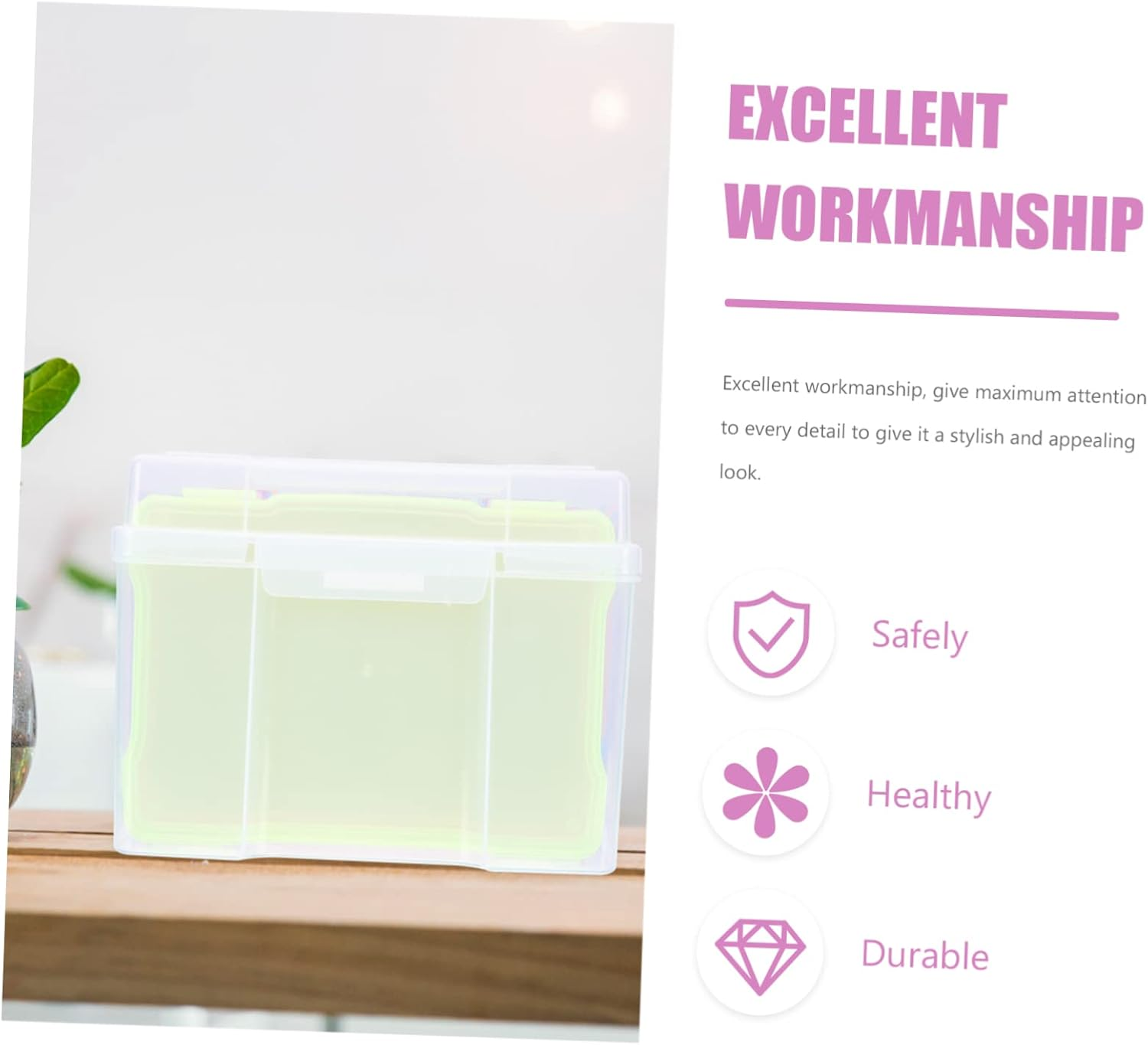 Operitacx Photo Storage Box for Pictures Craft Storage Organizer Multiple Compartments for Home Office Hobbyist to Store Cards and Small Objects image number 1