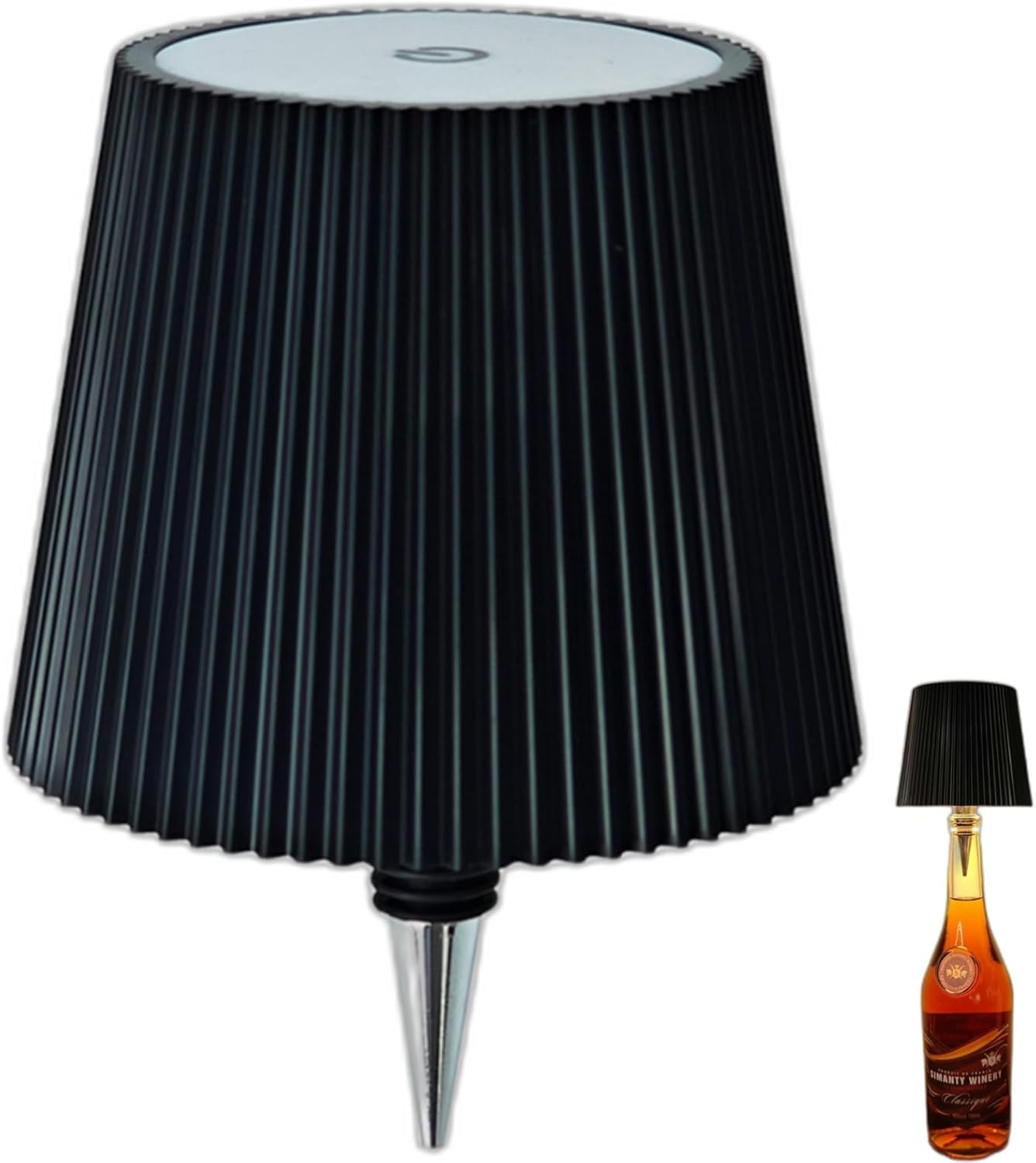 Brabola Wireless Bottle Lamp, Wine Bottle Lamp Kit for Liquor Bottles 3 Color Dimmable Battery Operated Rechargeable Table Lamp Shade for Restaurant, Home,Home, Office, Bar, Christmas (White)