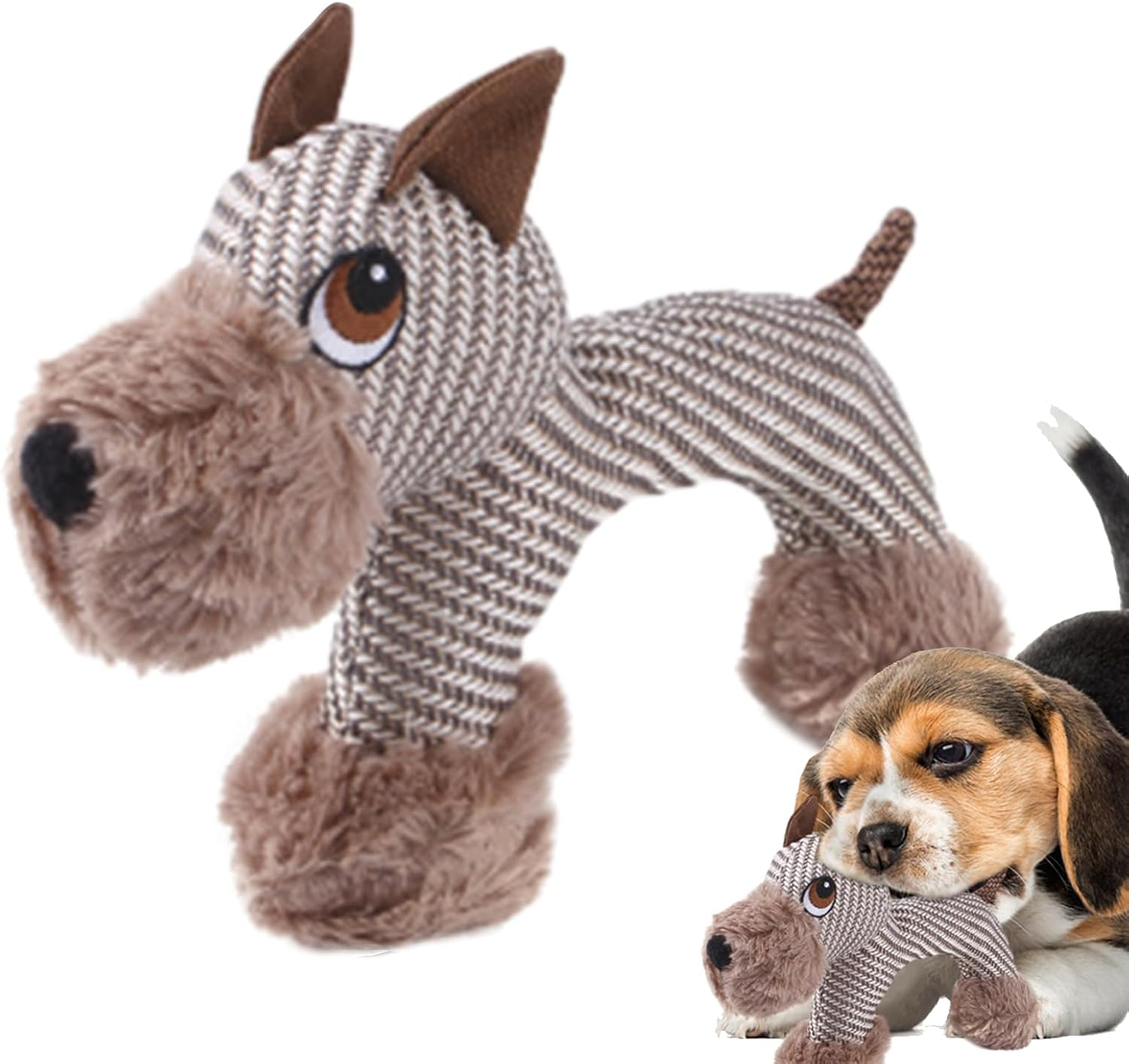 Dog Stuffed Animals Chew Toy, Self Play Pet Squeeze Toy, Interactive Dog Teeth Cleaning Toy for All Breed Dogs/203 image number 6