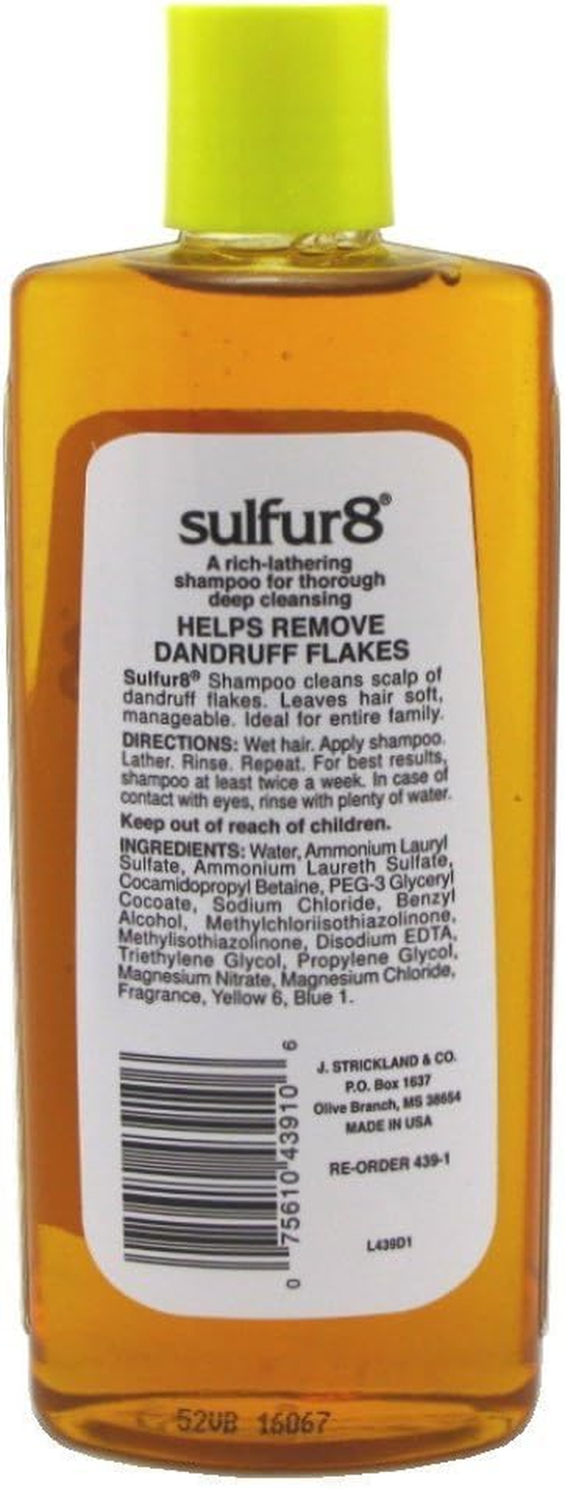 Sulfur 8 Deep Cleaning Shampoo for Dandruff, 7.5 Ounce