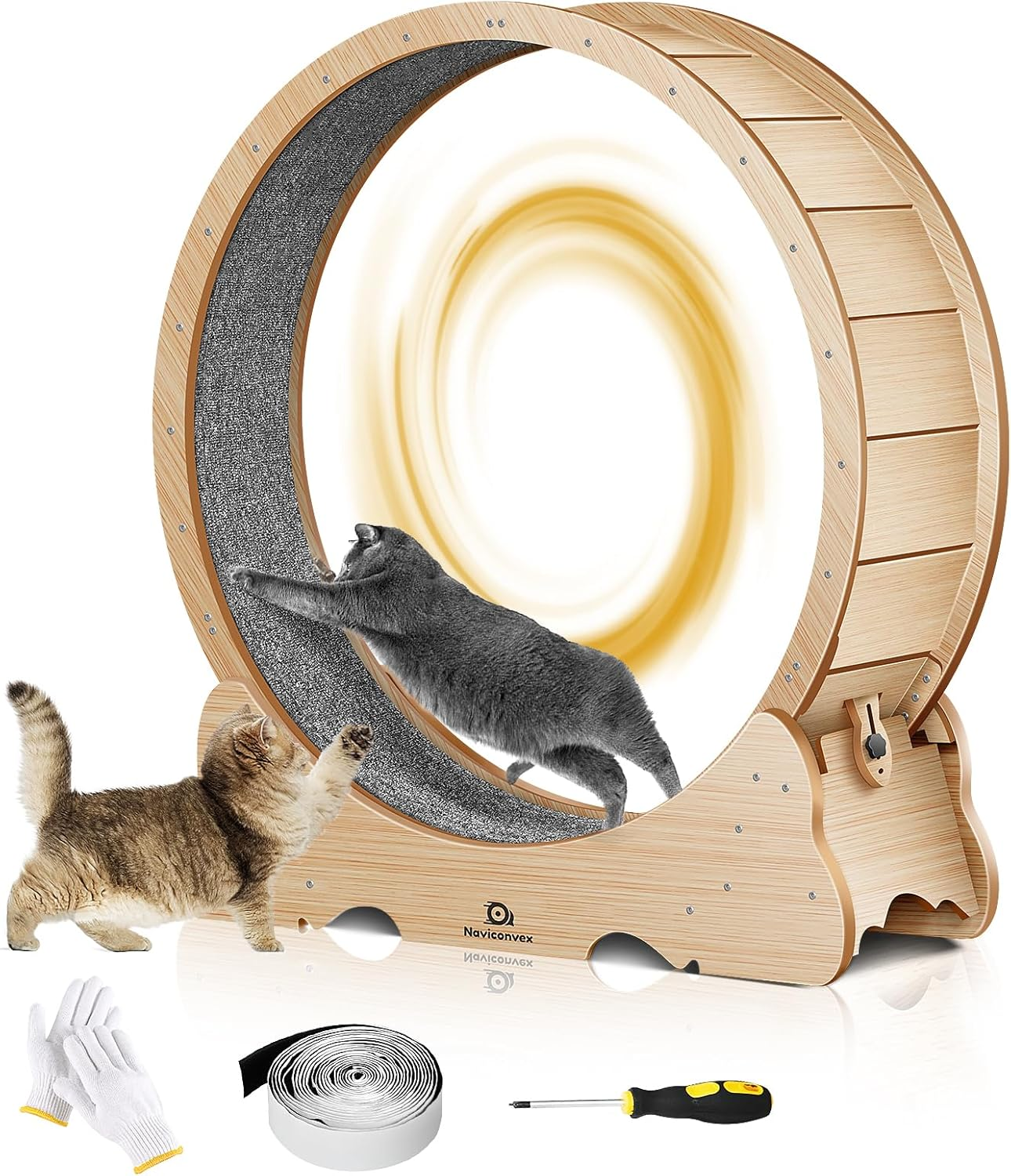 Cat Wheel, 42" M Large Cats Exercise Running Wheel, Cat Treadmill for Indoor Cats image number 3