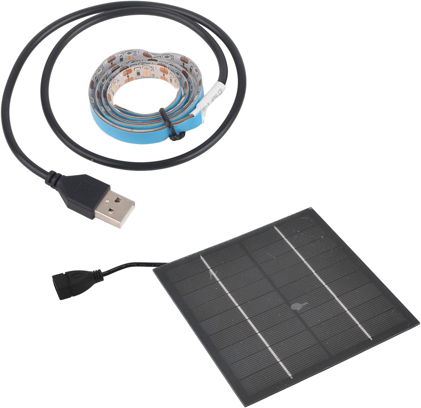 5W Solar Energy Grow Light Strip, Plant Grow Spectrum LED Light Strip, Solar LED Grow Light Strips with Panel for Gardening Home Balcony Sowing (5W 2M)