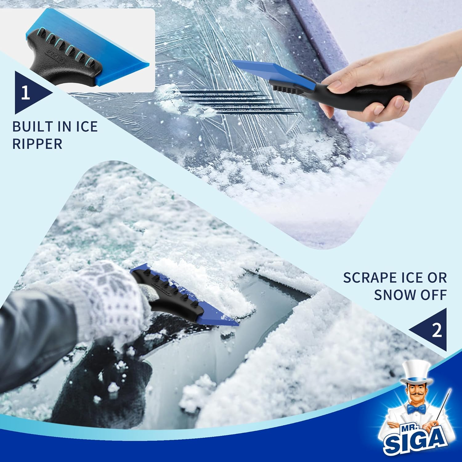 MR.SIGA Small Squeegee for Tile, Glass, Mirror, Shower, Car Window, Mini Size, Window Tint Squeegee, 5 Inch image number 5