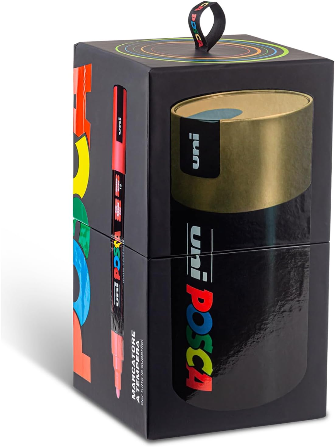 POSCA UNI GIFT BOX, 18 Markers, Medium round Tip, 2.5Mm, Aluminium Box, Gold Lid image number 3