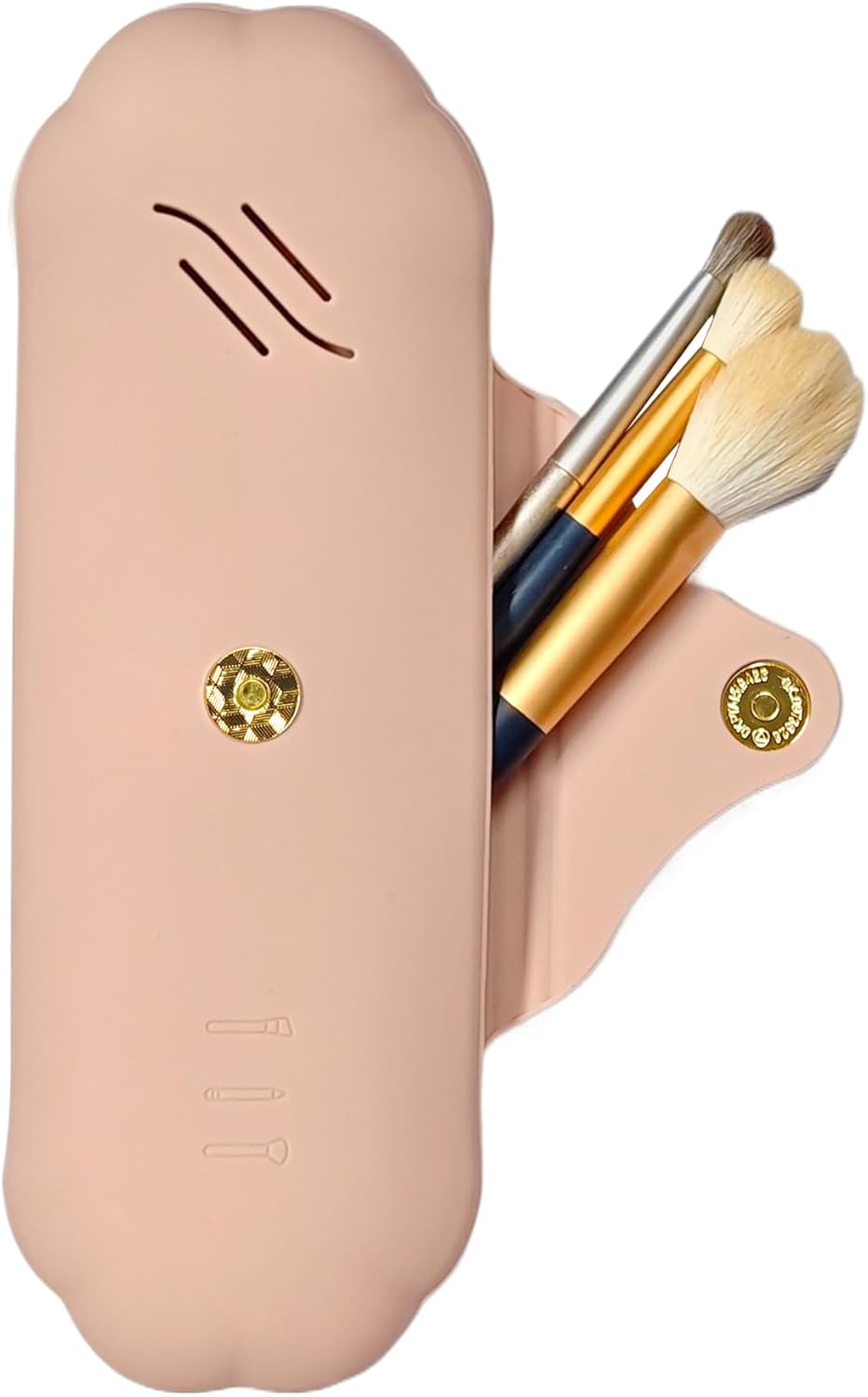 AWINNER Silicone Makeup Brush Holder Travel Cosmetic Bag,Soft Portable Cosmetic Face Brushes Holder with Anti-Fall Out Magnetic Closure, Large Travel Makeup Brush Case, Purple, Modern