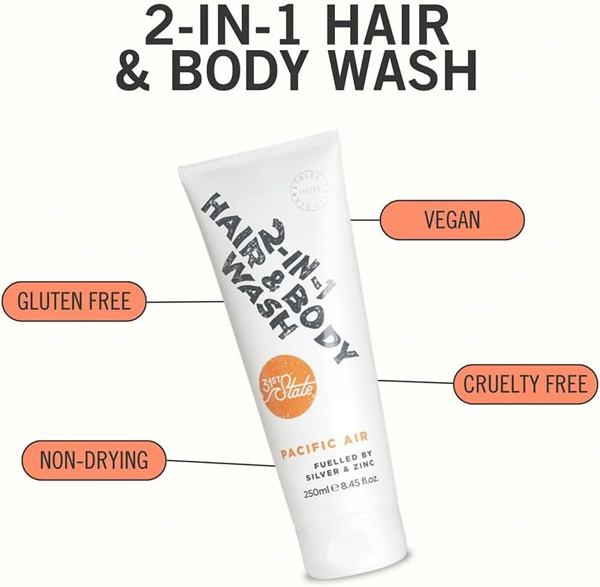 31St State 2-In-1 Hair and Body Wash, Antibacterial Properties but Gentle to the Skin