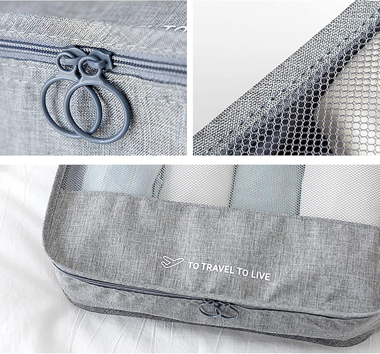 Packing Cubes for Suitcases 7 Set Travel Packing Organizers Cubes Luggage Suitcase Organizer Bags Clothes Underwear Cube Shoe Pouch Pack image number 2