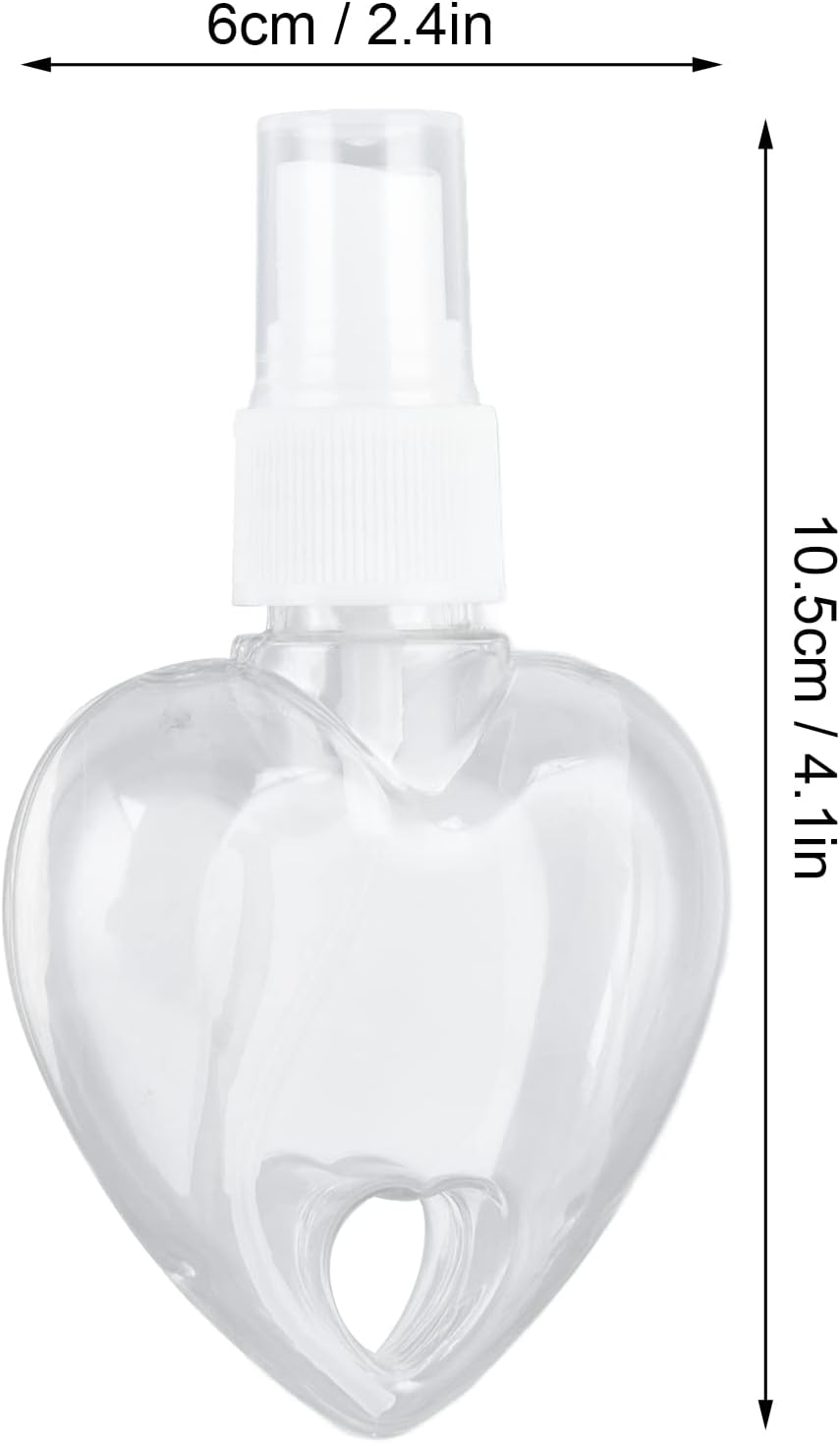 MUNEFE 2Pcs Travel Bottles, Plastic Clear Bottles, Keychain Bottles, for Cosmetics Liquid Soap Portable Toiletries Spray Type(Spray Heart) image number 2