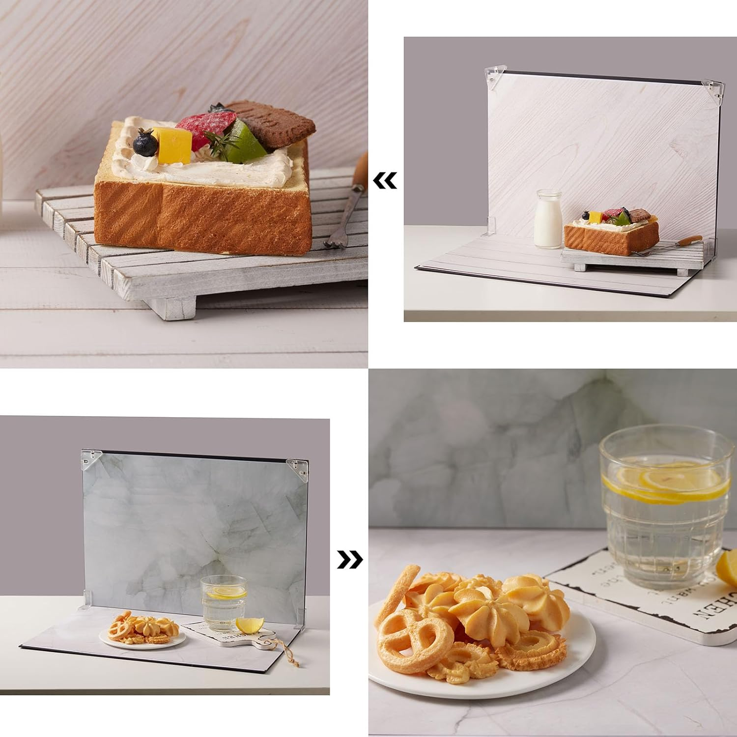 10Pcs 20Patterns Food Background Kit Table Top Product Photography Backdrops - Flat Lay Props Backdrops for Content Creators (Small Size 16X11.5In) (Mixed Colors Kit B) image number 1