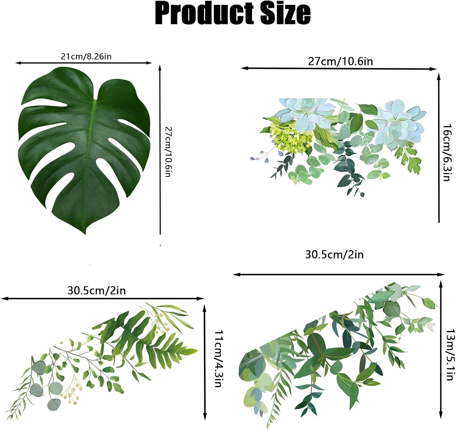 Green Plants Toilet Seat Sticker and Decals - Cistern Wall Sticker, Lid Decals, Bolt Covers for Bathroom Cabinet Decoration (4, Multi) image number 6