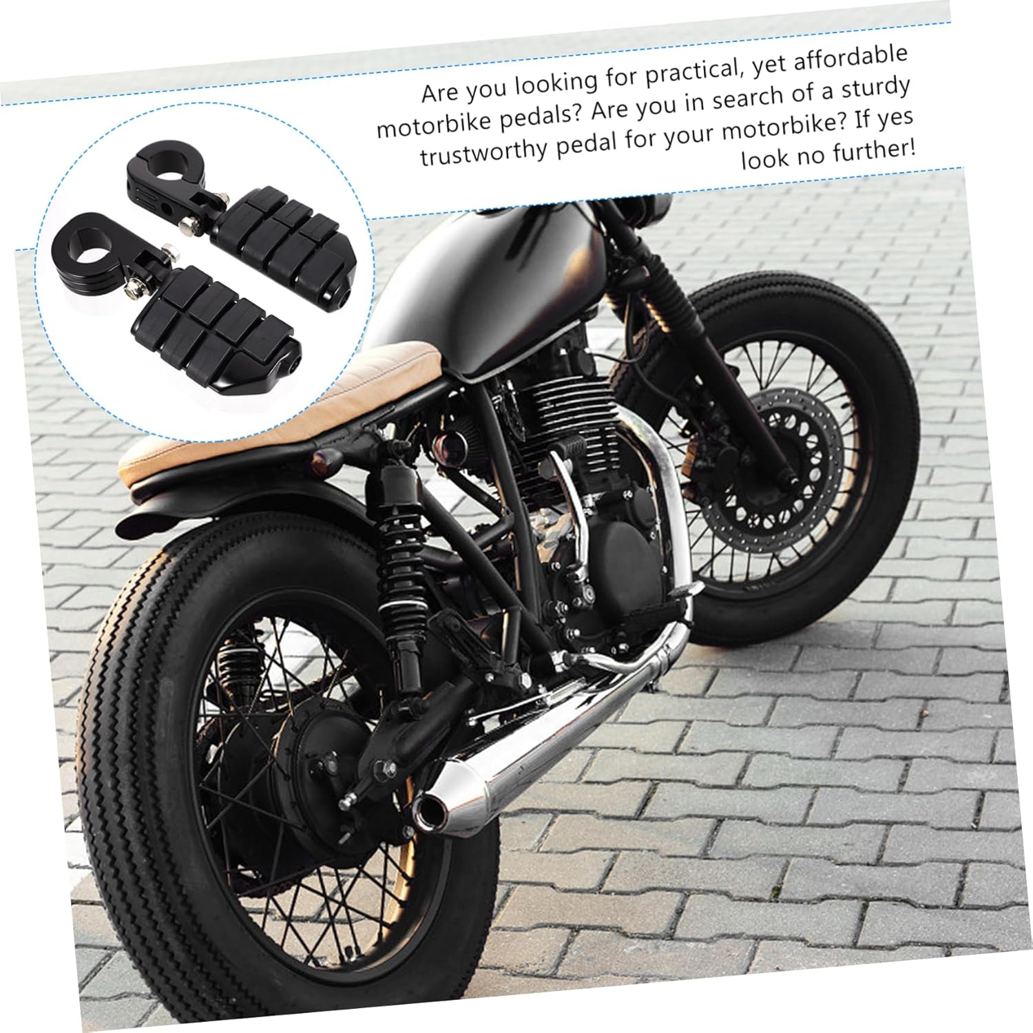 Ibasenice Guardrail Pedal Motorcycle Foot Pegs Footrest Practical Pedals Motorbike Foot Pegs for Riding Scenarios image number 2