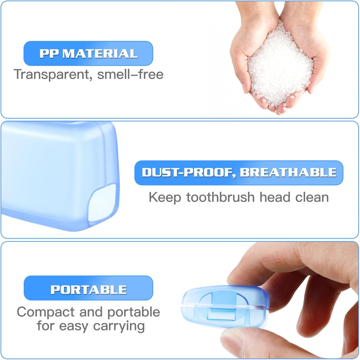 FOMIYES 10Pcs Toothbrush Protector Cap Dustproof Toothbrush Caps Teeth Covers Braces Toothbrush Protective Case Teeth Brushes Tooth Brush Cover Steripods Travel Bracket Toothbrush Head image number 4