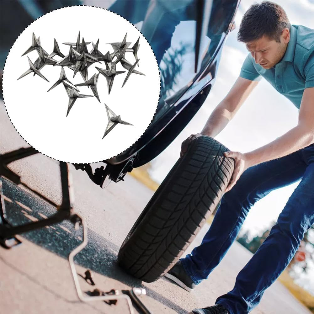 20PCS Tire Puncture Nails Spikes, Anti-Theft Security Car Vehicle Auto Puncture Nail Carbon Steel Cone Spikes Triangle Nail Spikes image number 1
