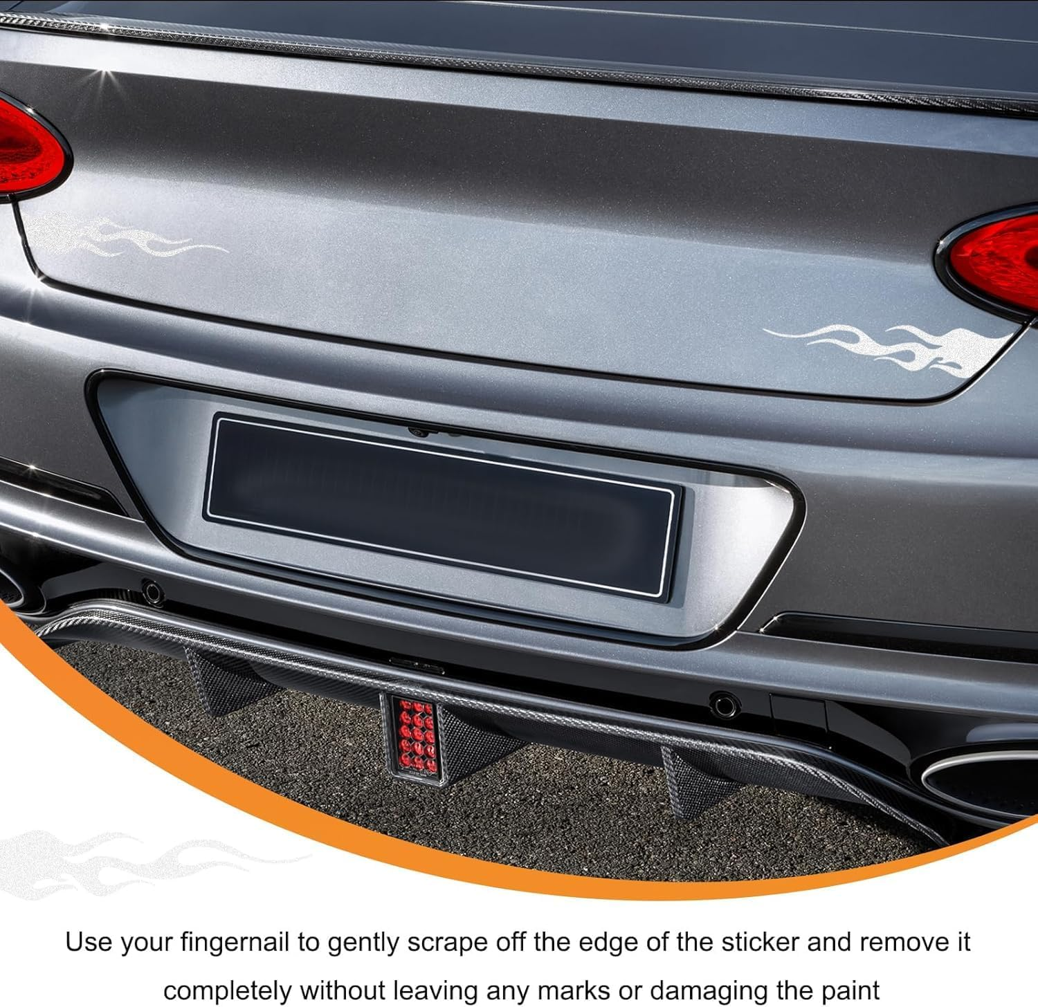 Fokmuaex 4Pcs Reflective Flame Stickers, Universal Simulation Flame Decorative Stickers for Motorcycle Helmets/Bicycles/Skateboards/Cars, High-Brightness Night Vision Safety (White)