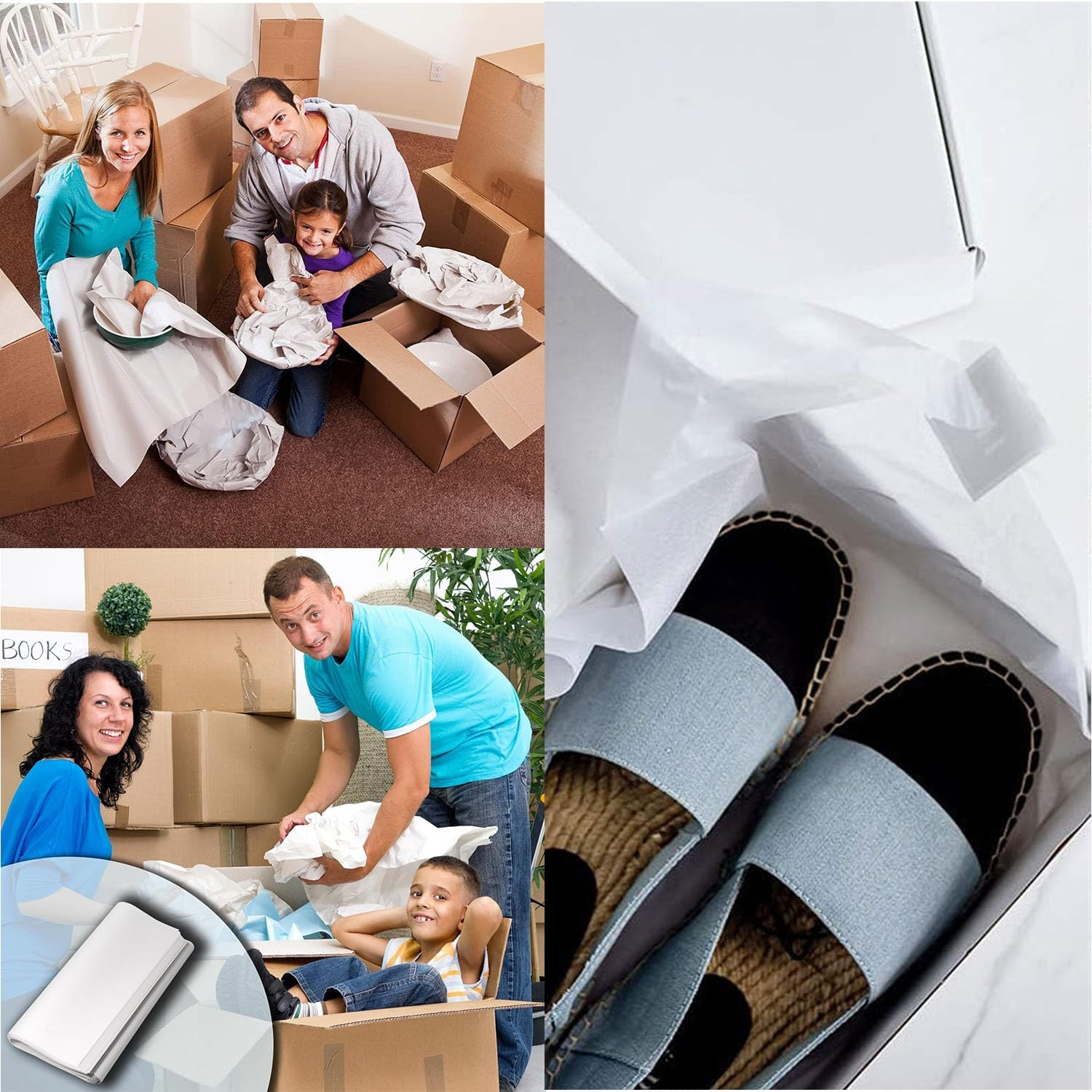 Paifeancodill Packing Paper Sheets for Moving, 100 Sheets Newsprint Paper, Newsprint Packing Paper for Transportation Wrapping Fill Moving Boxes Protect Fragile Items, Archival Tissue Paper (39*54Cm) image number 2