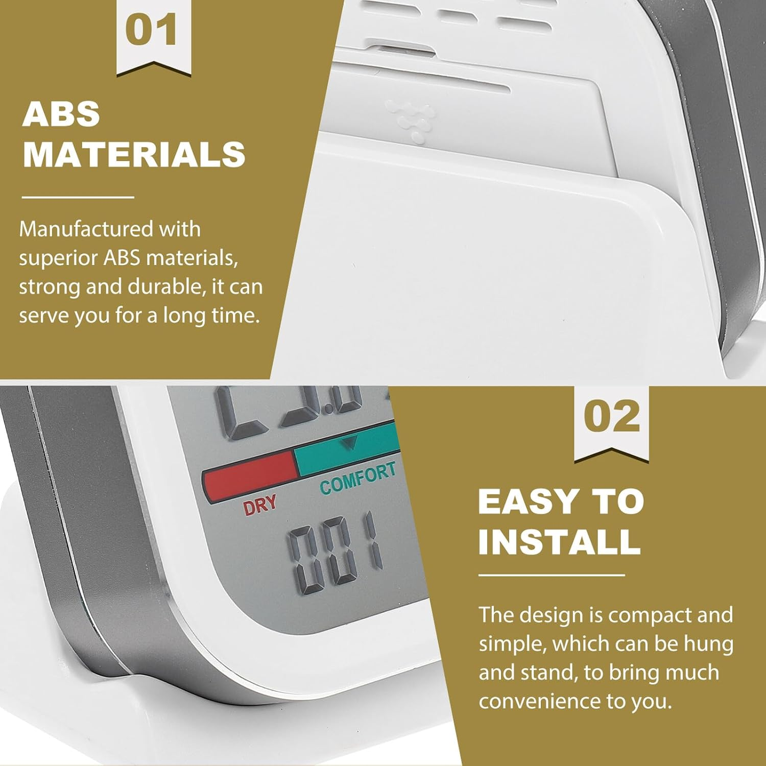 Digital Thermohygrometer for Indoor Use with LCD Screen Accurate Temperature and Humidity Monitor Calendar and Clock Display Lightweight and Portable for Home Office Nursery And