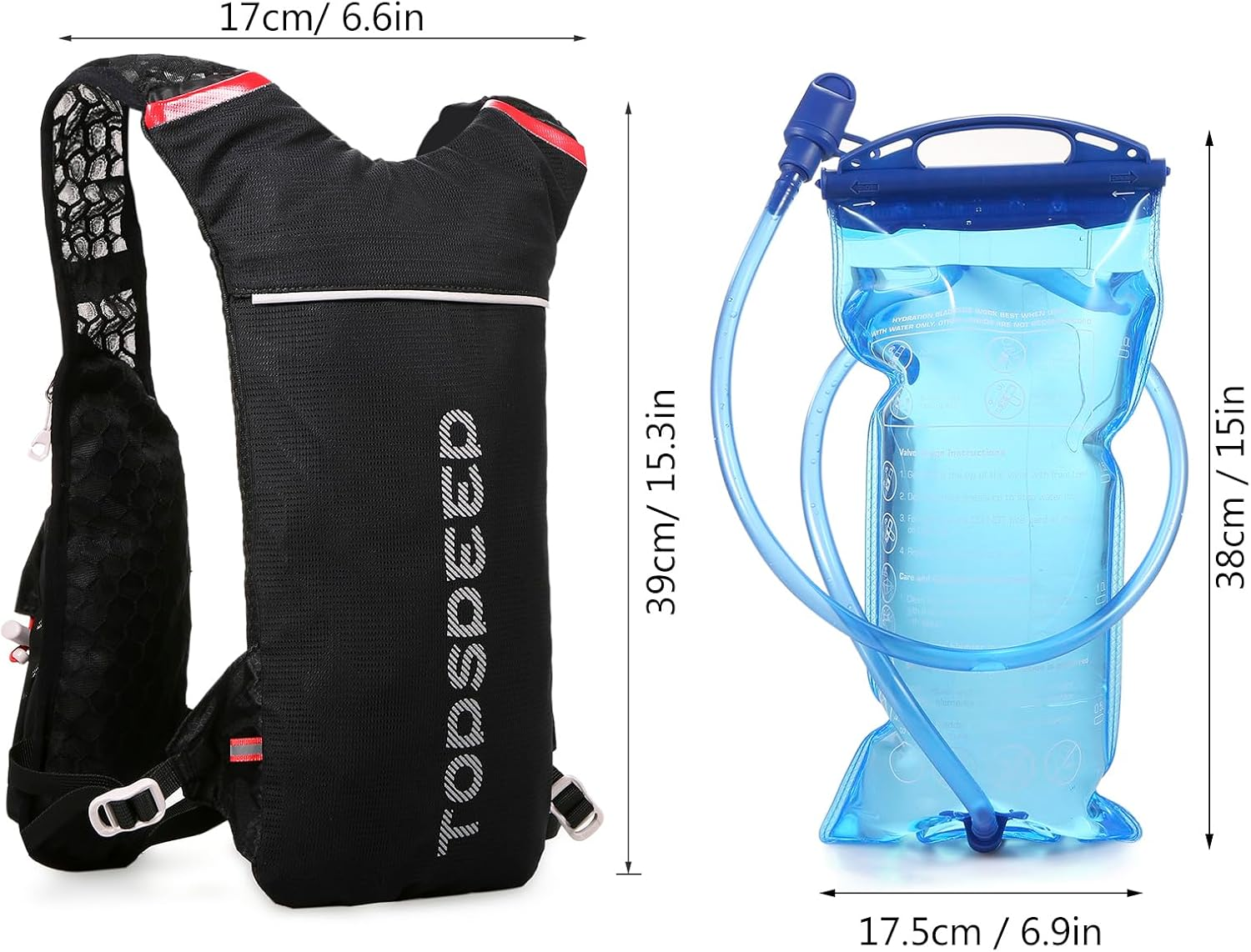 Aomiun Hydration Pack Backpack with 2L Water Bladder Super Lightweight Breathable Hydration Vest for Outdoors Marathoner Running Cycle Climbing image number 4