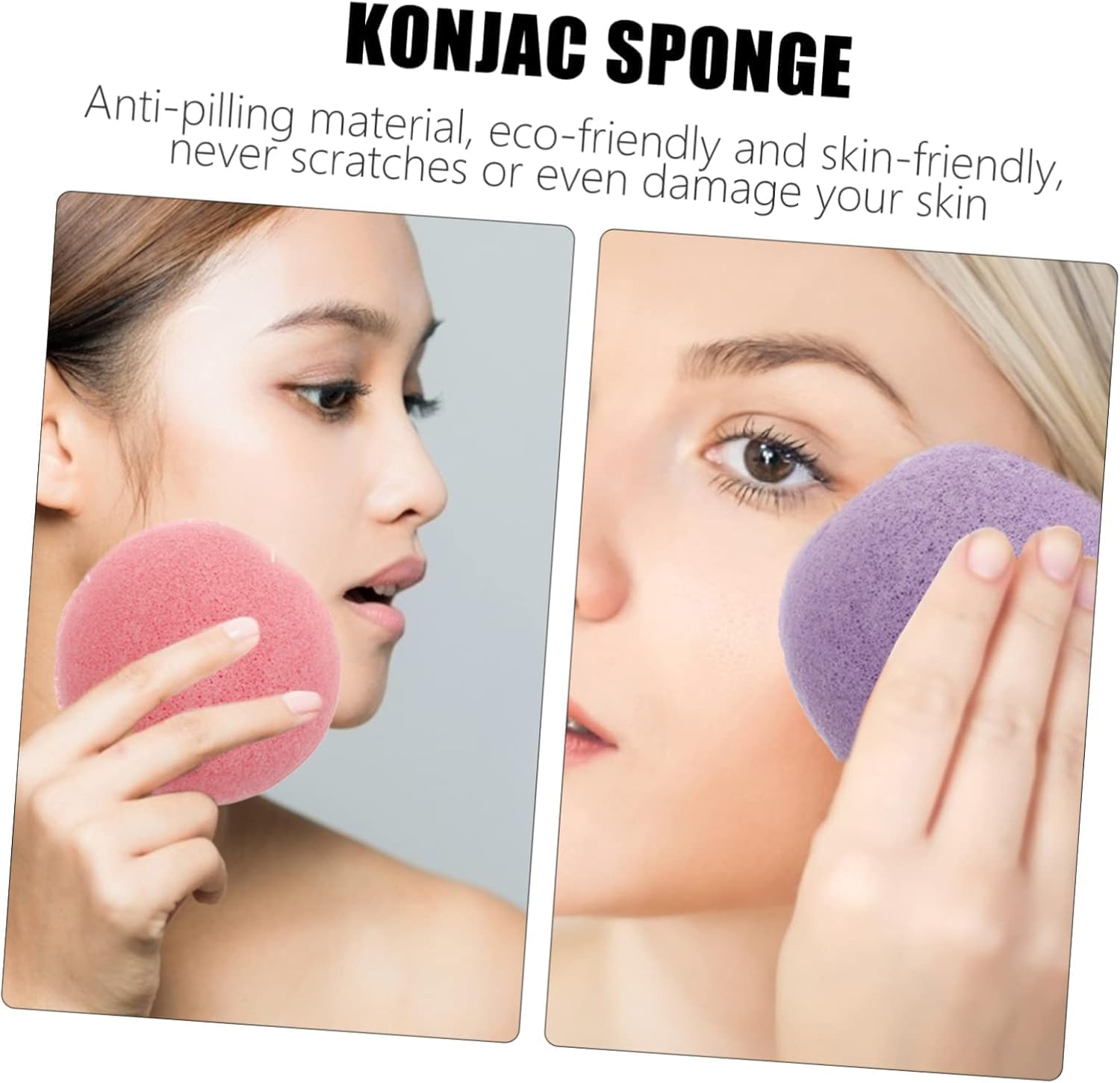 6Pcs Natural Konjac Facial Sponges for Sensitive Skin Exfoliating Deep Cleansing Makeup Removal Gentle Sponge Puff for Rosacea Dry Flakes Blackhead and Oil Control image number 4