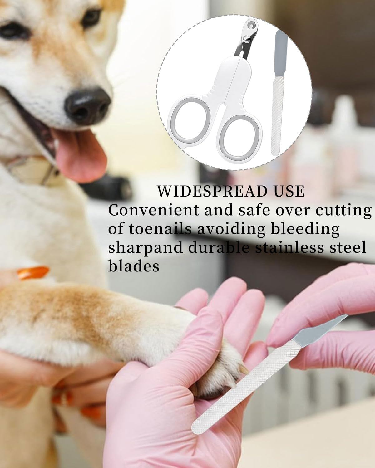 MYGLOAR Pack of 2 Nail Clippers, Cat Scissors, Great for Beginners, Excellent Claw Scissors, Great for Hands, Cat Nail Clippers Are Very Easy and Safe to Use (White)