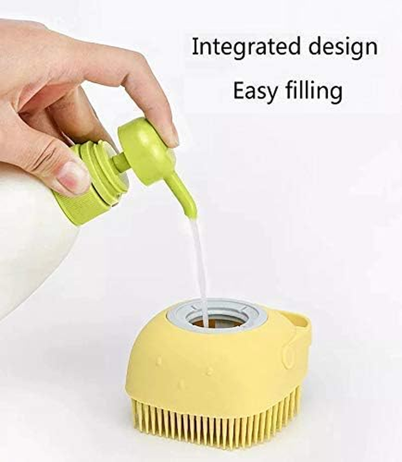 Shopmart 2 Pcs Combo Silicone Soft Cleaning Body | Bath Brush with Shampoo Dispenser plus Back Scrubber, Bath Brush Washer for Dead Skin Removal Gentle Massage Exfoliation for Kids Men and Women image number 3