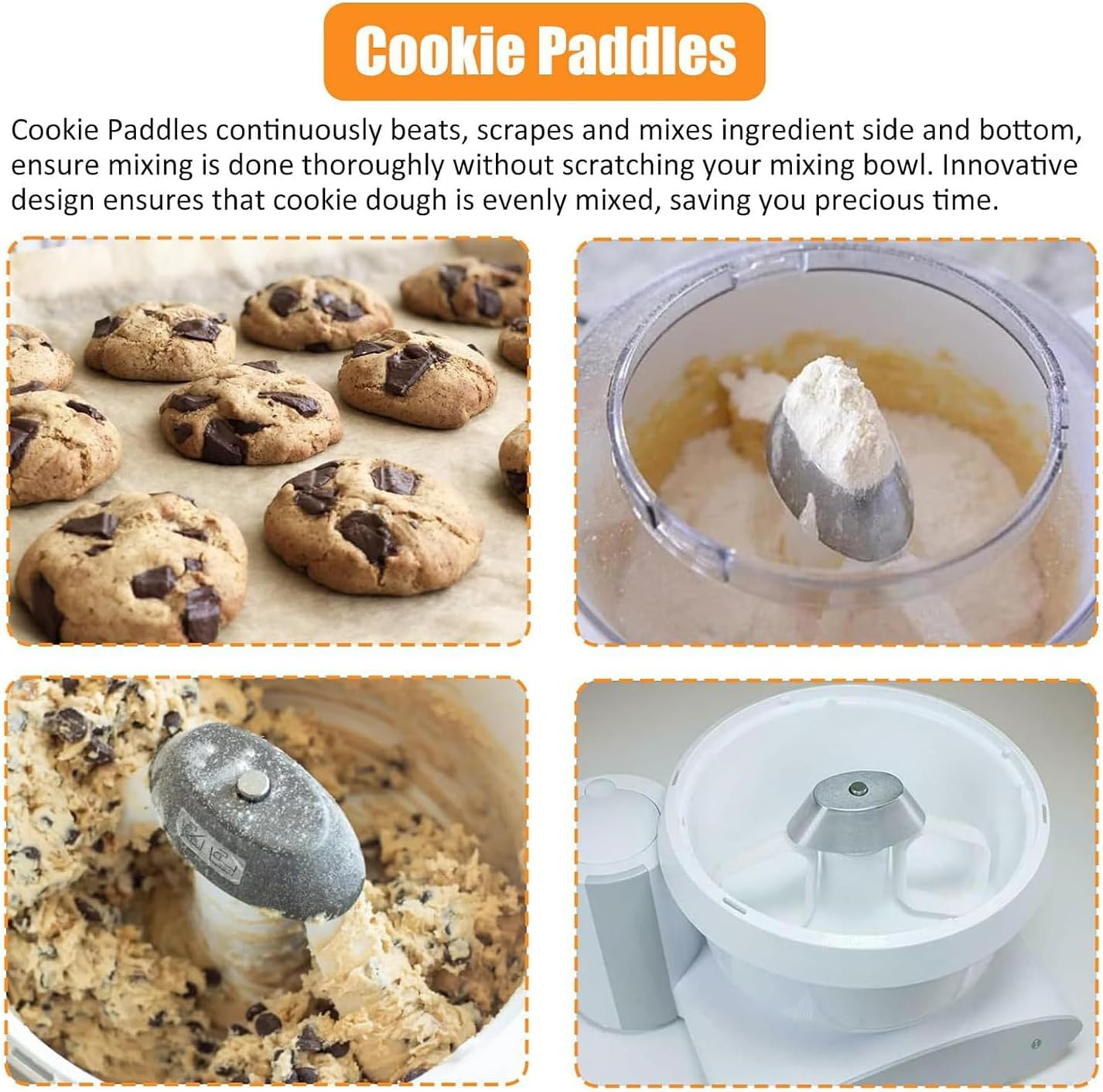 2 Pack Cookie Paddles Fit for BO-SCH Mixers,Cookie Dough Paddles Replace for BO-SCH Universal&Universal plus Mixer,Food Grade image number 4