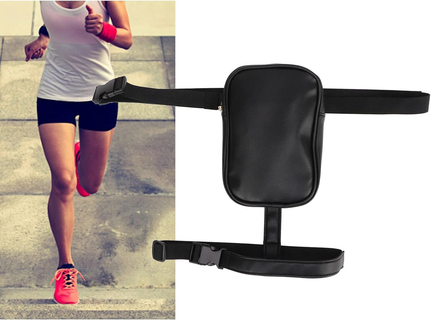 Thigh Harness Leg Bag, Large Capacity Waterproof Wear Resistance Stable PU Leather Leg Purse for Women for Outdoor image number 5