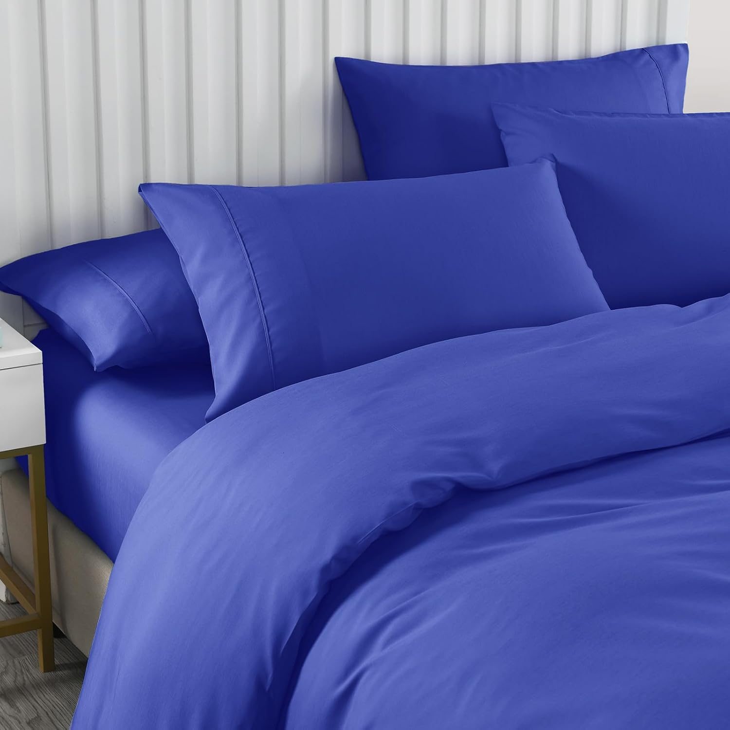 Royal Comfort Quilt Cover Set 2000TC Bamboo Cooling Breathable Luxury, 1 X Quilt Cover, 2 X Pillowcases (3 Pcs, Double, Royal Blue) image number 2