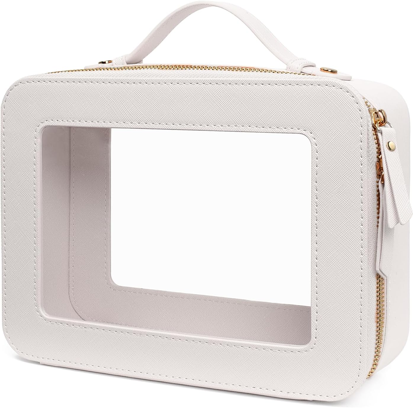 DDPOND Clear Makeup Bag, Travel Toiletry Cosmetic Bag Case Portable Clear Makeup Organizer Transparent Storage Bag Fit Carry-On Travel Car Accessories for Women Men (Large Black)