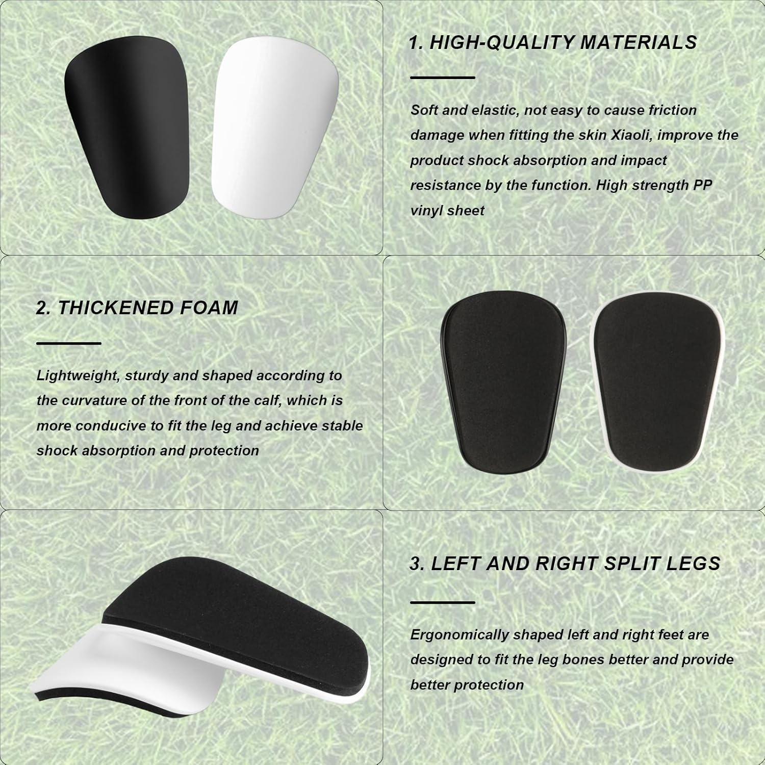 2 Pairs Mini Shin Pads, Small Shin Pads, Football Men, Football Shin Pads, Mini Shin Pads, Protective Equipment for Men, Women, Boys, Girls, Adults, Football Accessories, 10 X 6 Cm image number 3