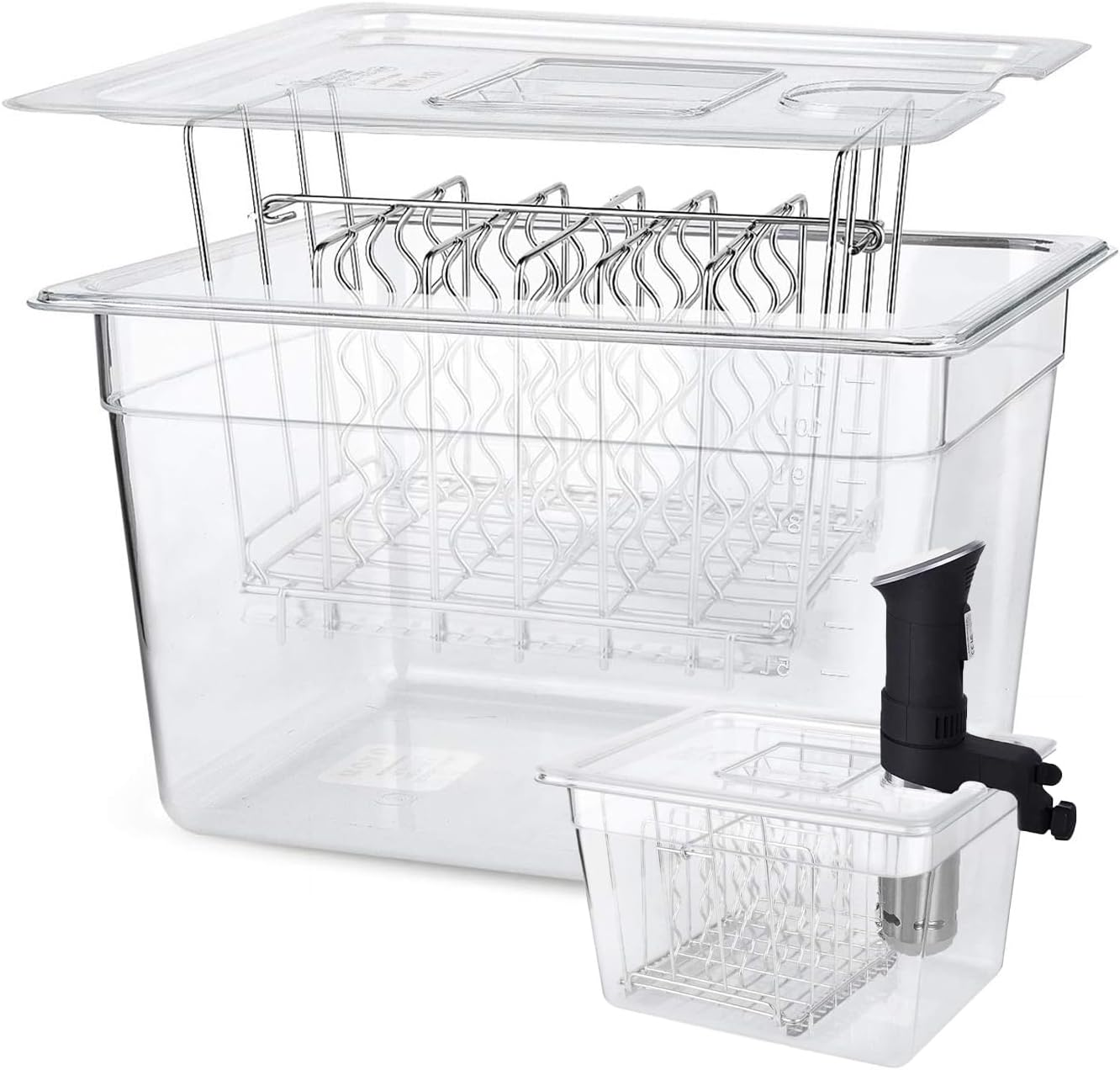 Sous Vide Container, 11L Sous Vide Rack with Lid & Rack - BPA Free Complete Sous Vide Accessories Kit for Anova, Joule, Wancle and Most Sous Vide Cookers image number 3
