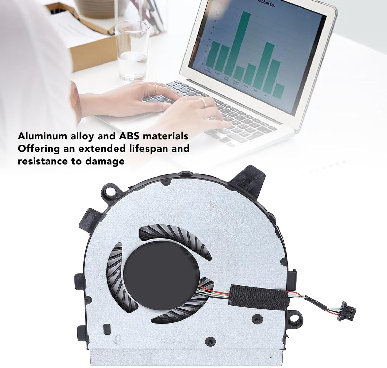 Replacement CPU Cooling Fan for 13 7390 P113G001 2 in 1 Laptop, 4 Pin Power Connector Aluminum Alloy CPU Cooler Fan with Repair Kit, Enhanced Cooling Function image number 6