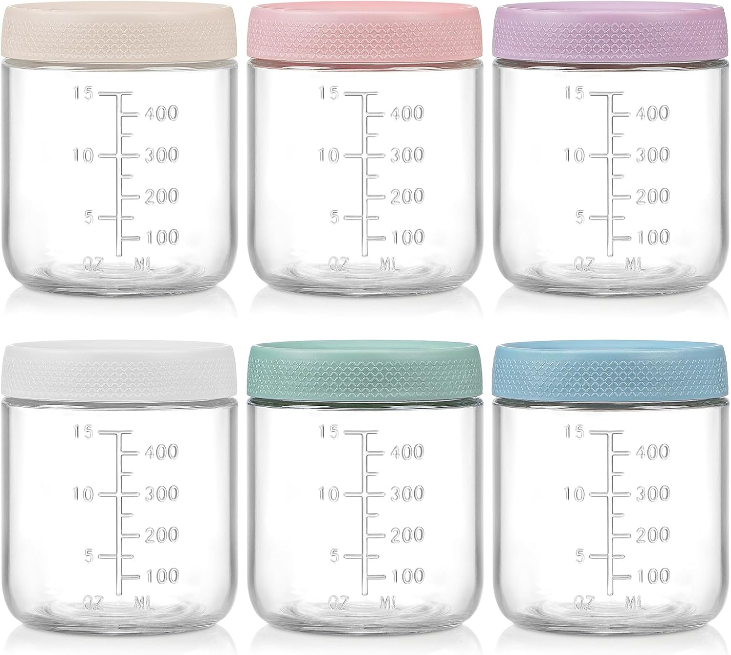 6-Pack Overnight Oats Containers with Lids, 16 OZ Wide Mouth Glass Jars with Airtight Lids, Mason Jars Glass Food Containers for Snack Spice Sugar Food Prep Yogurt