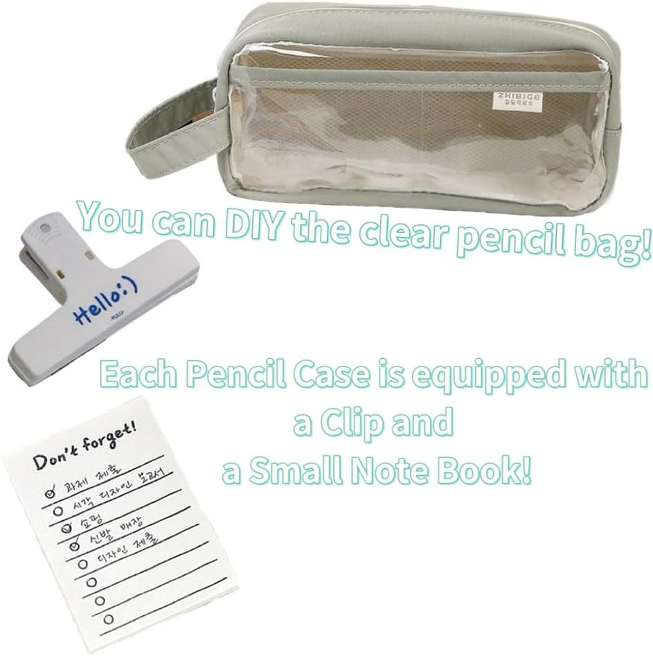 Clear Pencil Pouch Aesthetic School Supplies Large Cute Pencil Case for Girls Preppy Pencil Case Aesthetic image number 6