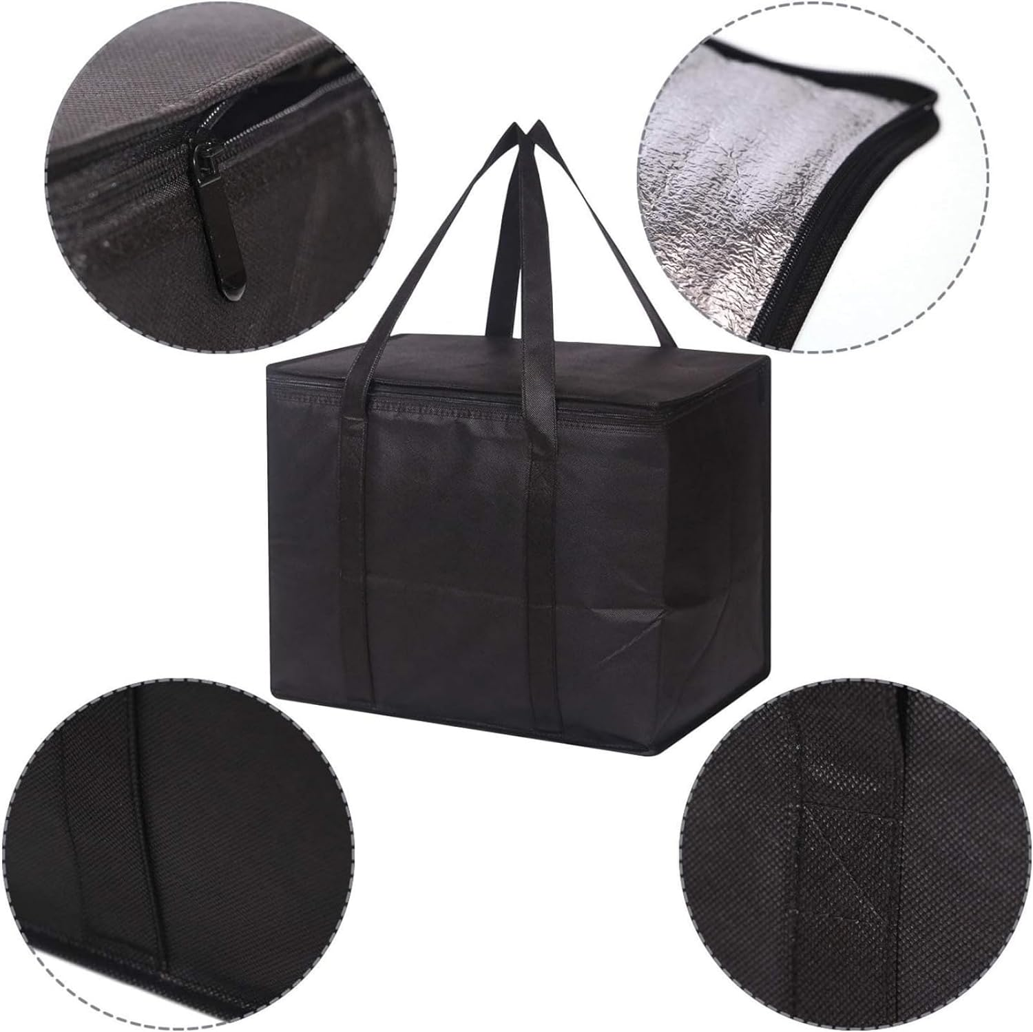 30L Cool Bag - Large Thermal Food Delivery Bag - Insulated Picnic Lunch Bag - Foldable Cool Box for Camping BBQ Shopping - Soft Pack Cooler Bag - Grocery Shopping Bag for Outdoor Activities image number 2