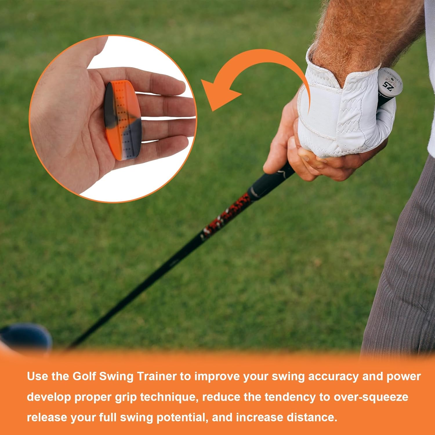 Lyreh 2Pcs T-Grip Golf Trainer, Anti-Slip Silicone Grip Golf Club Training Aid Practical Swing Practice Accessory for Golfers of All Skill Levels image number 6