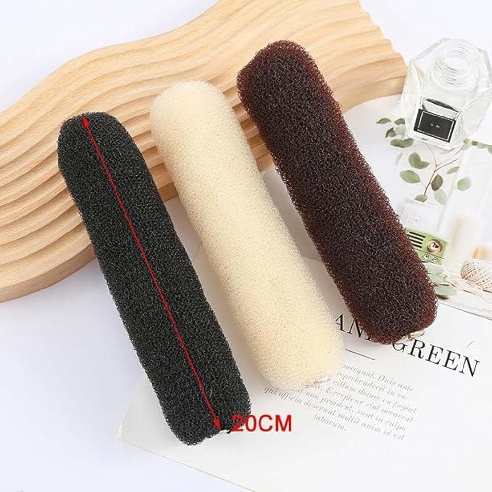 3PCS 20Cm Donut Hair Bun Maker - Ring Style DIY Hair Foam Ring Shaper - Snap Roll Bun Tool Magic Styling Tool for Women (3 Colors) ﻿