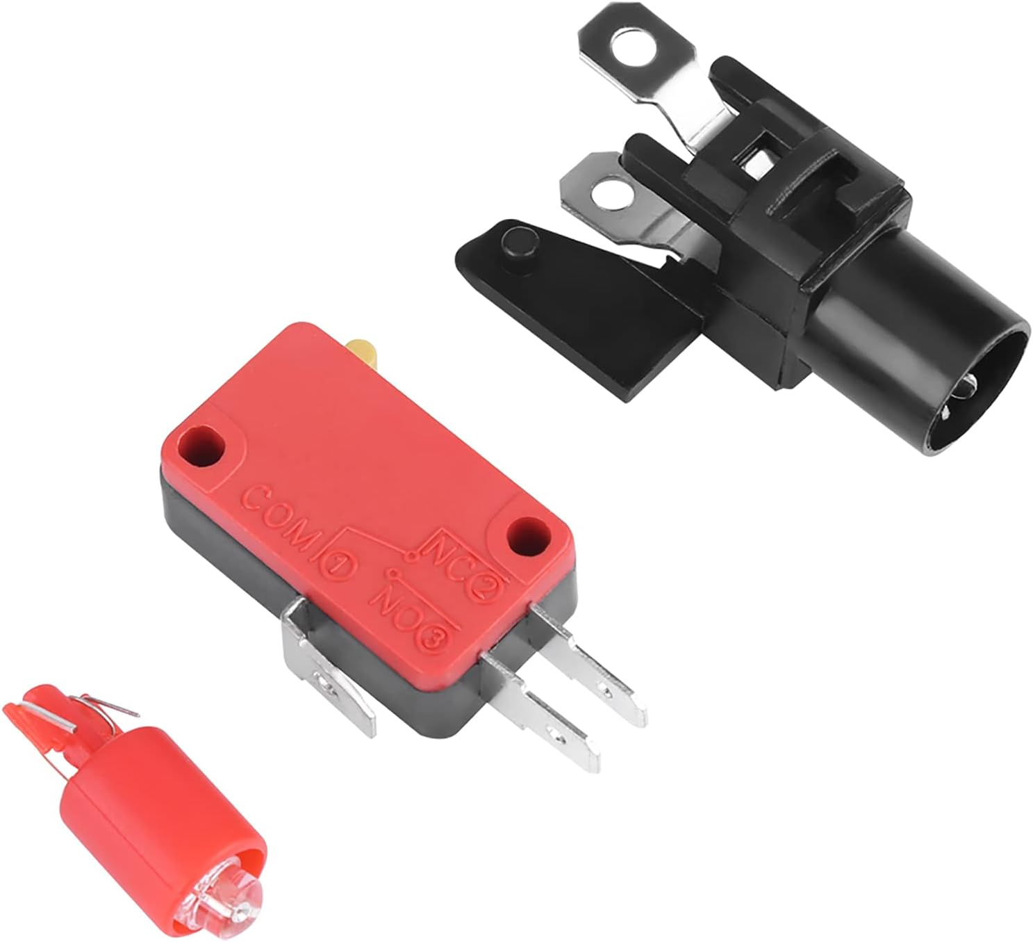 100Mm Massive Button with LED, LED Lighted Button for Interactive Vending Machines,Diy Assembly (100#-Red+Three-Legged Switch+Led Light) image number 3