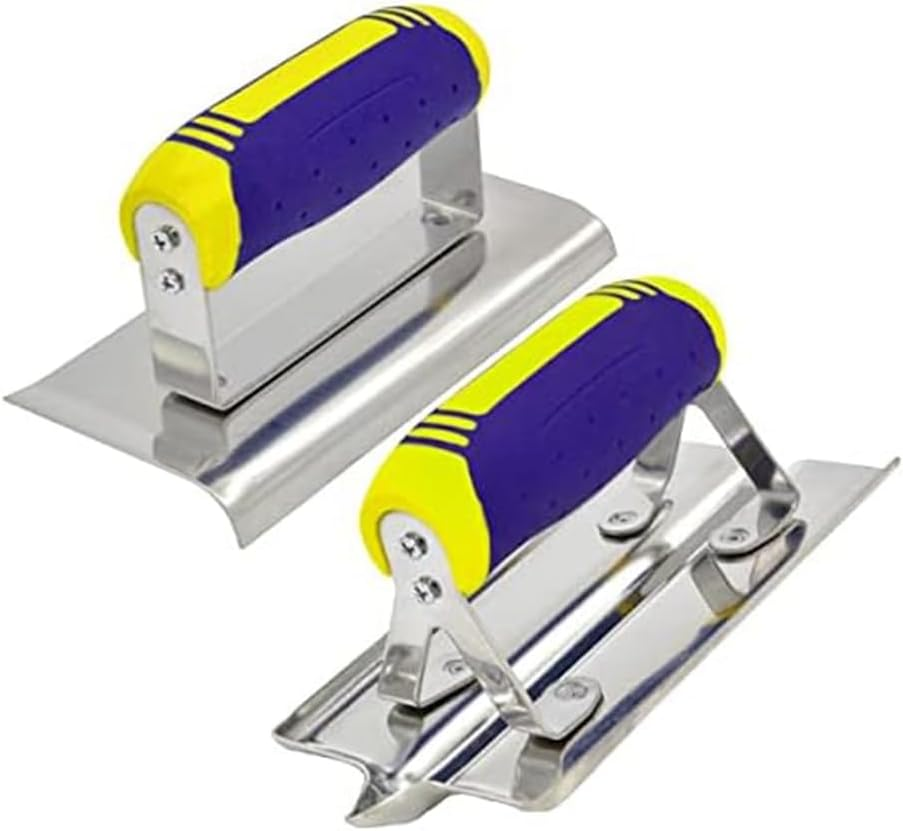 Concrete Hand Edger and Groover Tools Set Silver & Blue Tiling Tool Construction Tools Plaster Stucco Cement Finishing Kit image number 2