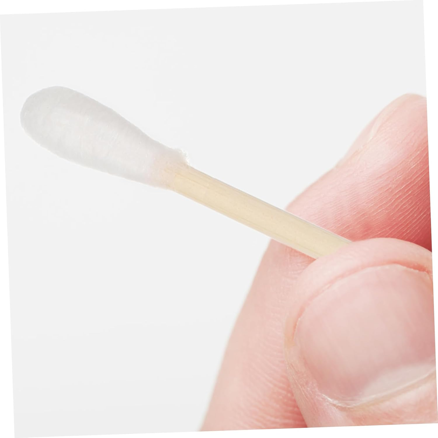 KICHOUSE 100Pcs Sterilized Cotton Swabs Tips Makeup Removal Ear Cleaning Wooden Handles Double Tipped for Travel image number 1